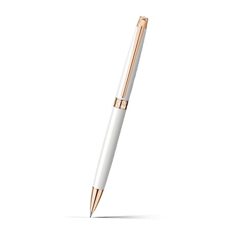 Caran d'Ache Léman Slim White Mechanical Pencil on a white background