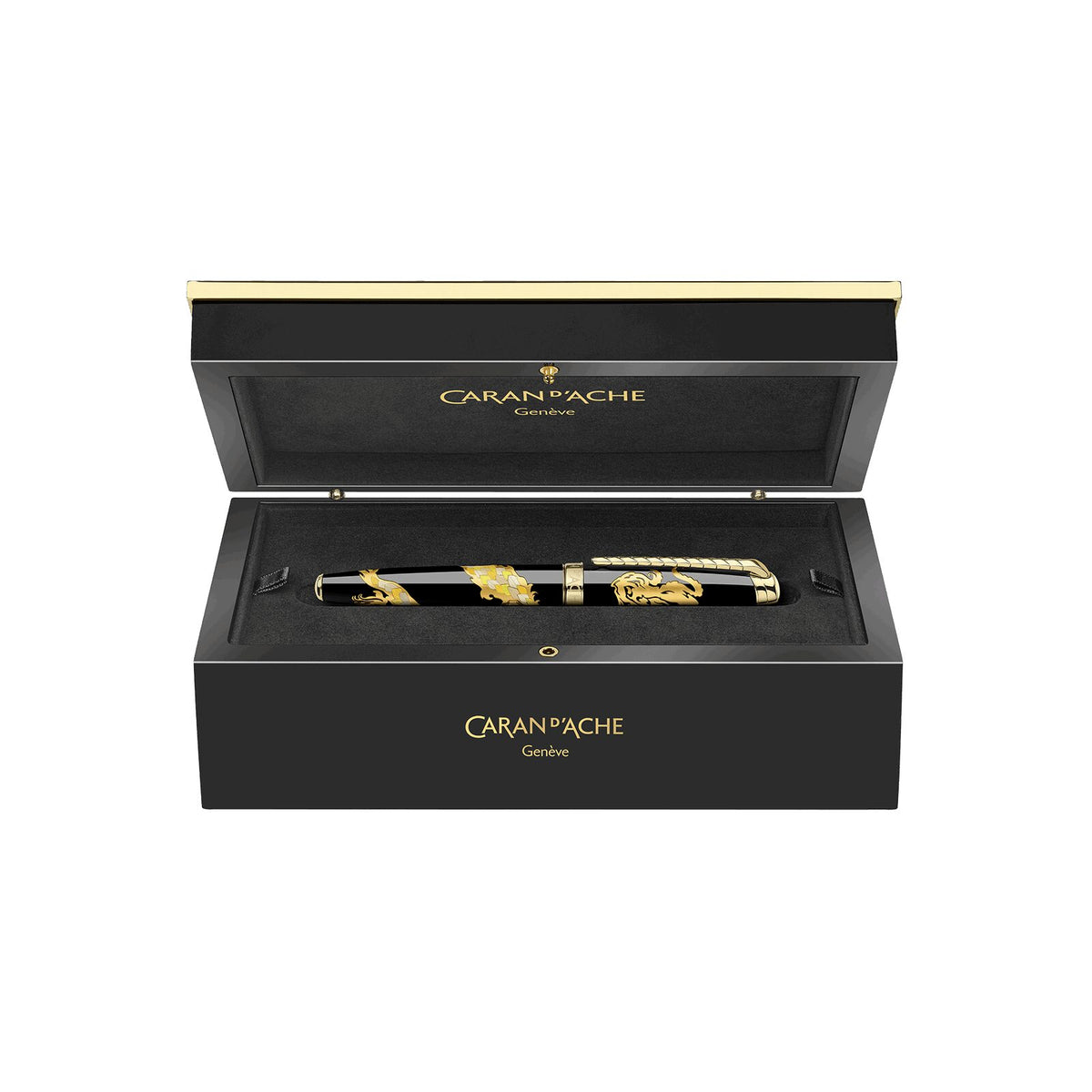 Caran d'Ache Straw Marquetry Dragon Fountain Pen, Limited Edition, detail view 4