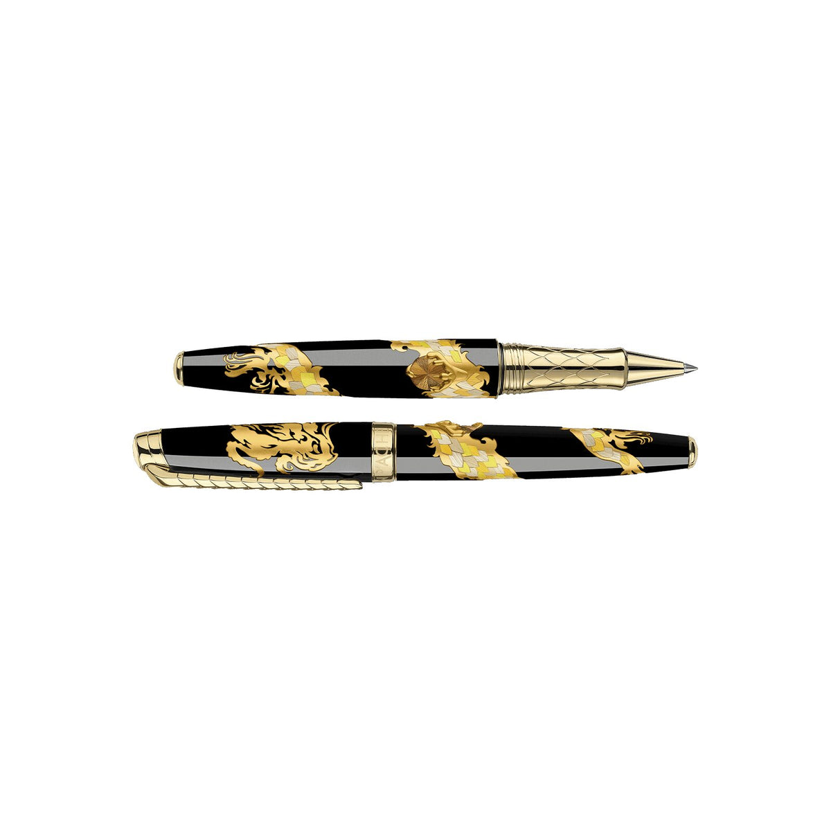 Caran d'Ache Straw Marquetry Dragon Roller Pen, Limited Edition, detail view 3