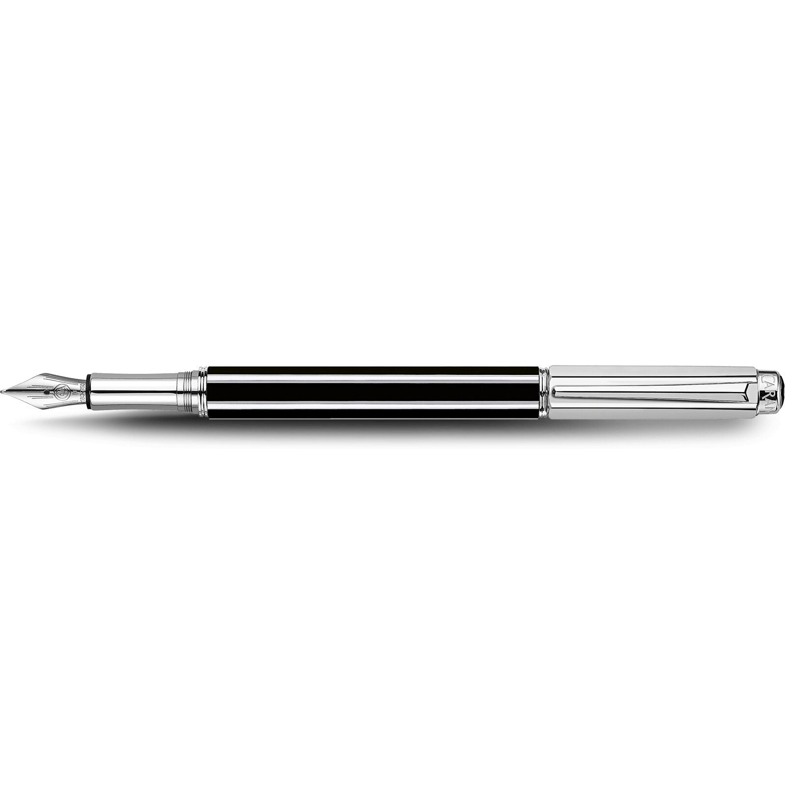 Caran d'Ache Varius China Black Fountain Pen, Silver-Plated, Rhodium-Coated — detail view 1