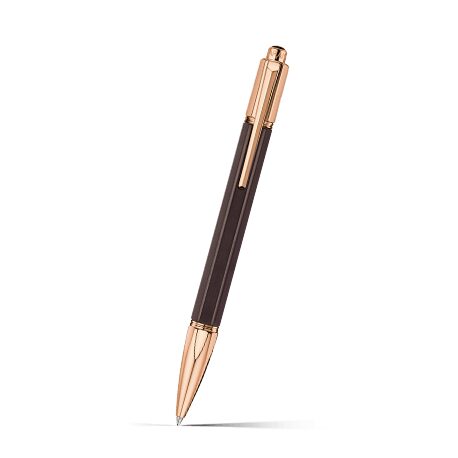 Caran d'Ache Varius Ebony Ballpoint Pen, Rose Gold-Plated on a white background
