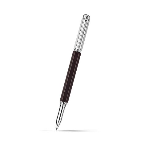 Caran d'Ache Varius Ebony Roller Pen, Silver-Plated, Rhodium-Coated on a white background