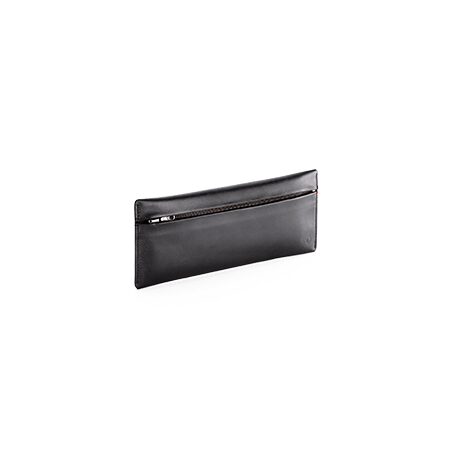 Caran d'Ache Zipped Leather Pen Case, Black on a white background