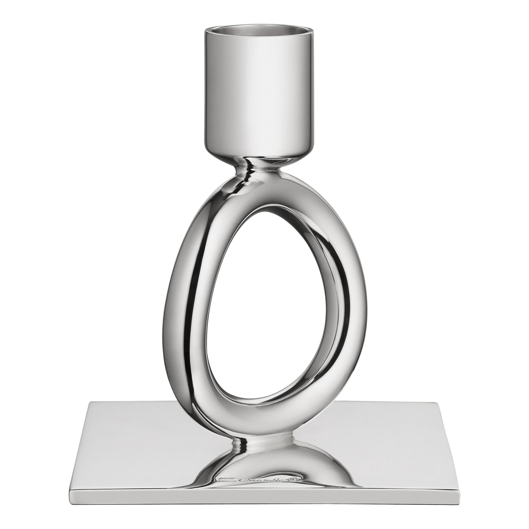 Christofle Vertigo Silver-Plated Single-Ring Candlestick Holder — additional view