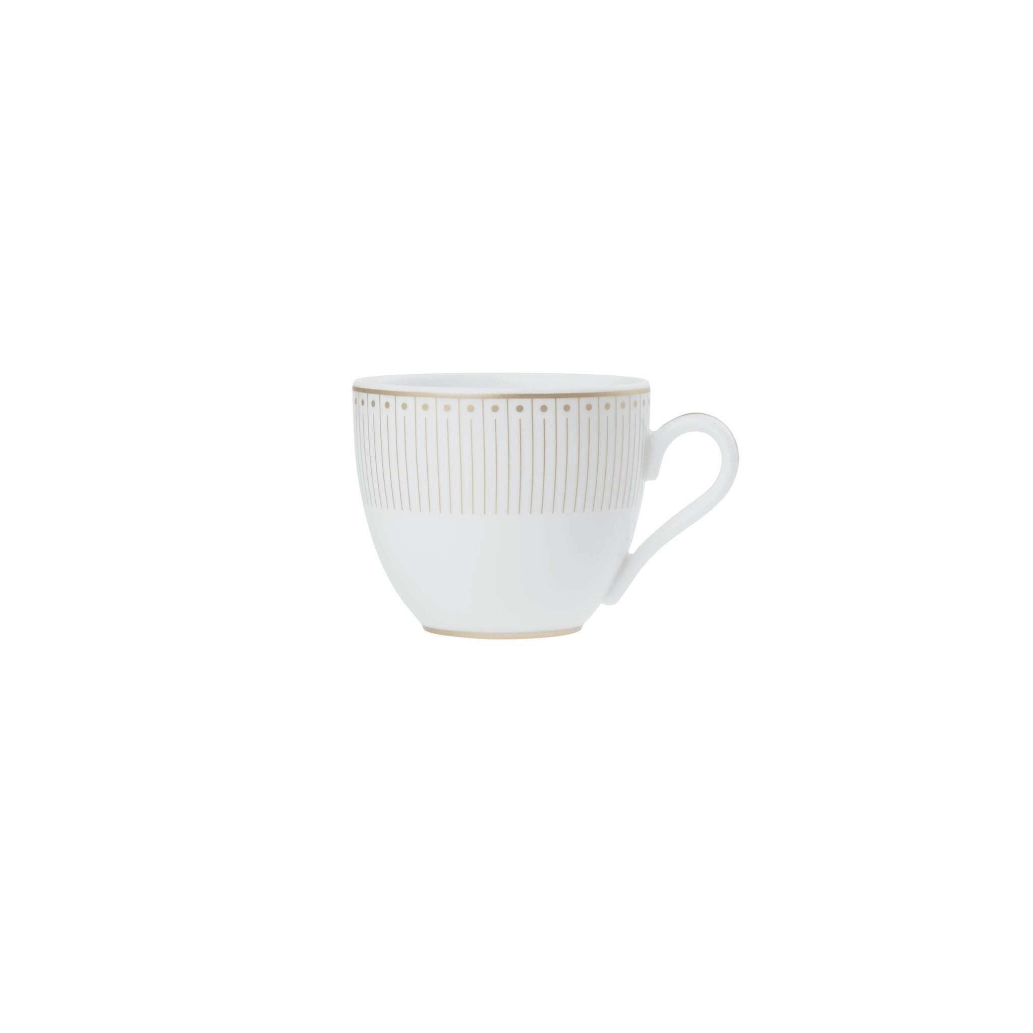 Christofle Malmaison 2 Porcelain Coffee Cup and Saucers Gold Finish — additional view