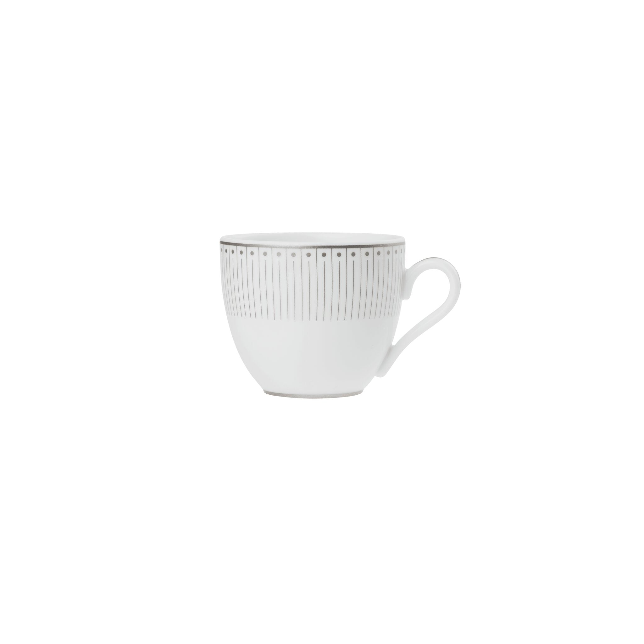 Christofle Malmaison 2 Porcelain Coffee Cup and Saucers Platinum Finish β additional view