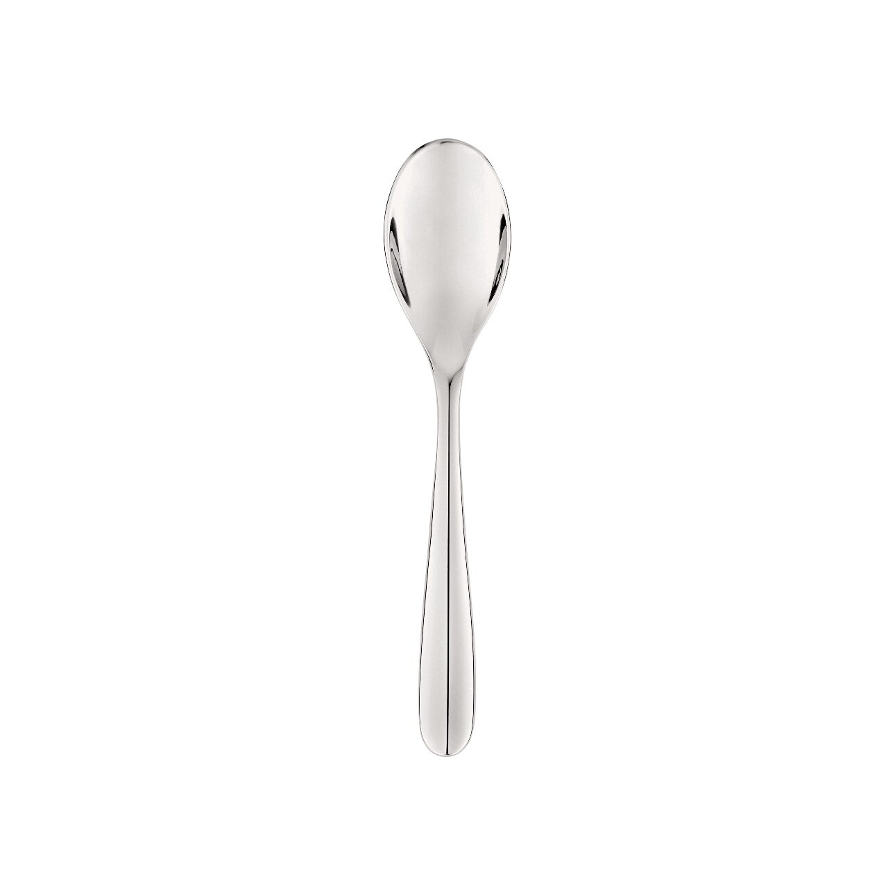 Christofle L'Ame de Christofle Stainless Steel Coffee Spoon in stainless steel on a white background
