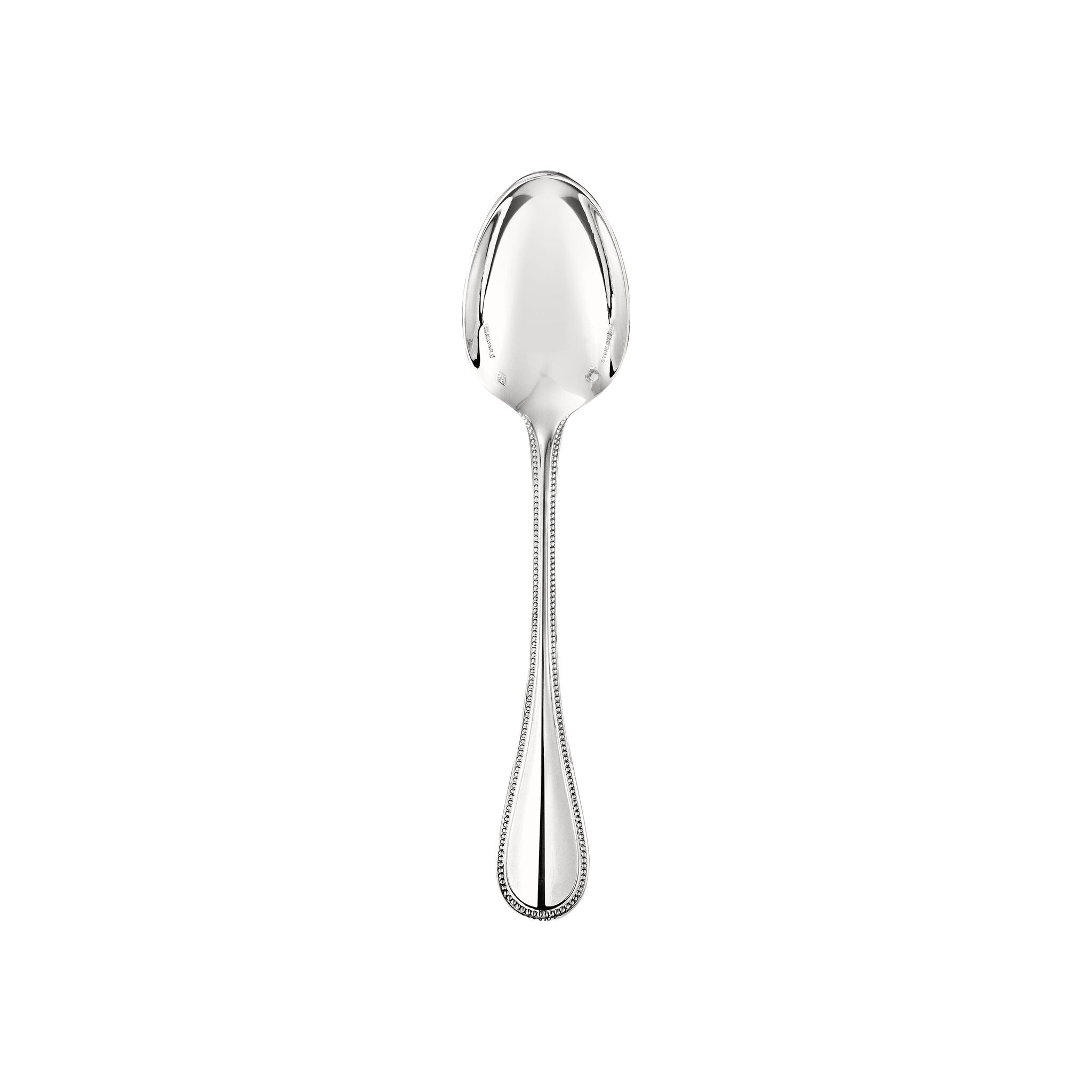 Christofle Perles Sterling Silver Coffe Spoon in sterling silver on a white background