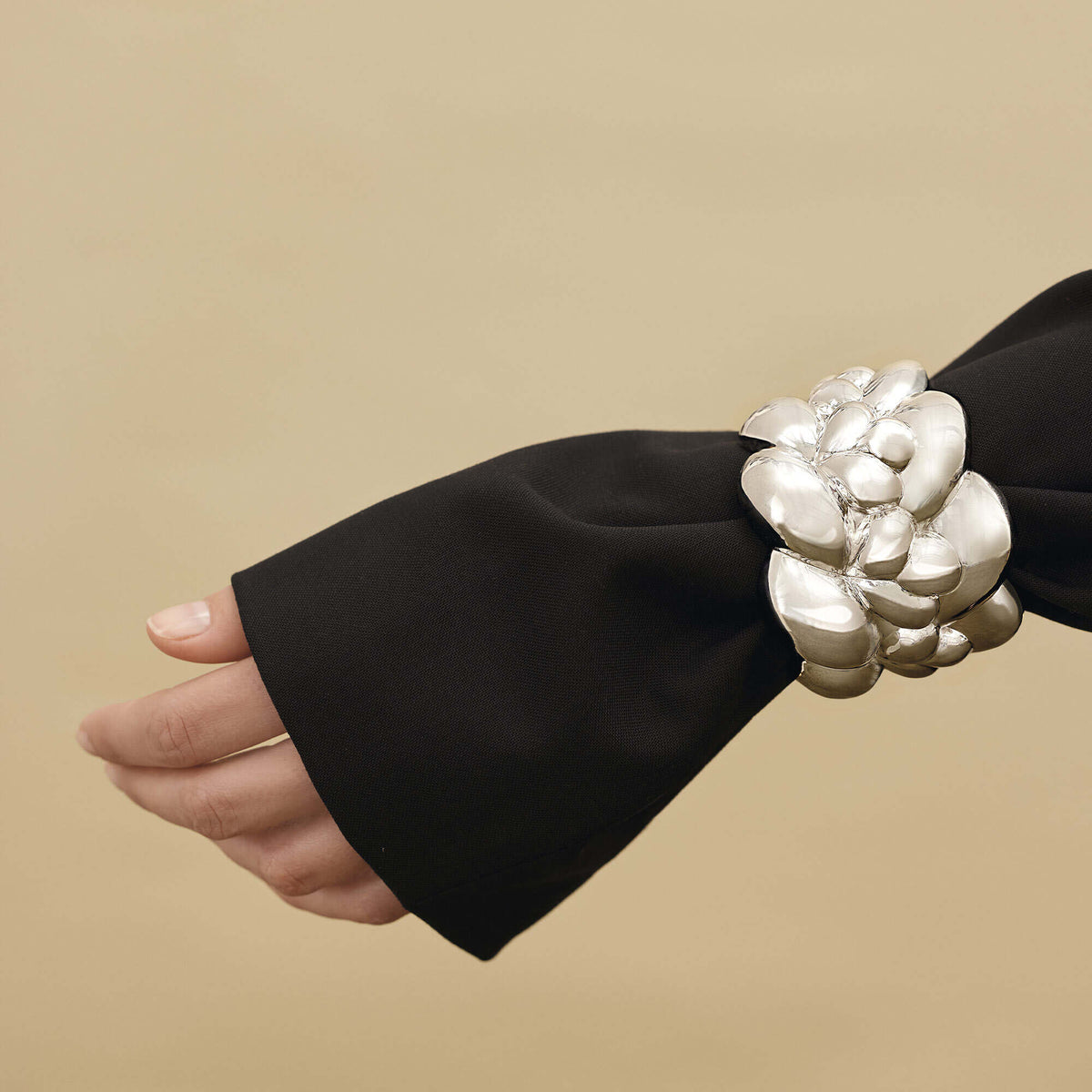 Christofle Babylone Sterling Silver Cuff Bracelet, view 4