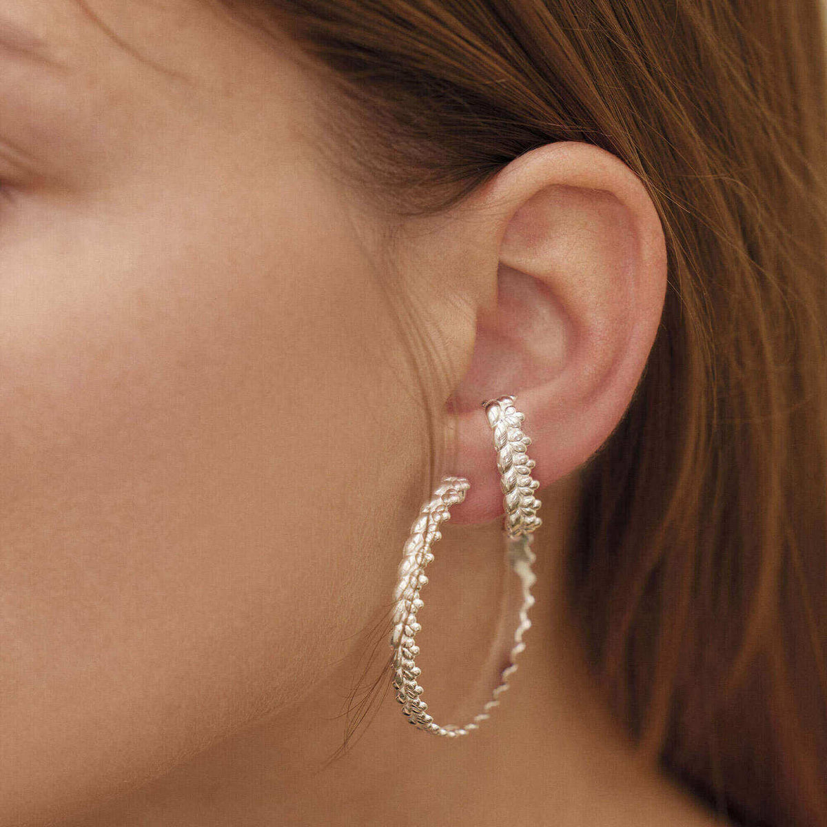 Christofle Babylone Sterling Silver T-Bar Ear Cuff, view 6