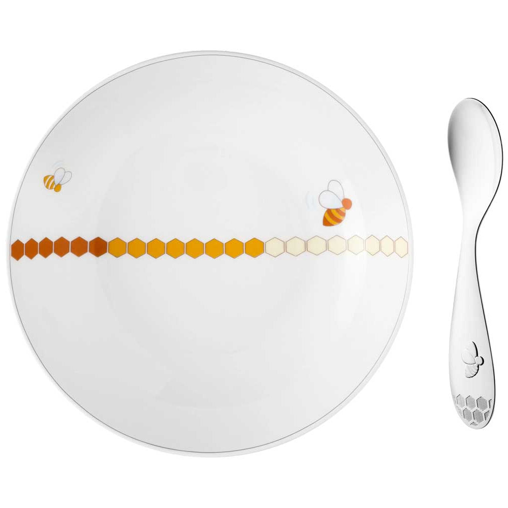 Christofle Beebee Baby Porcelain Cereal Bowl & Spoon Set — view 2