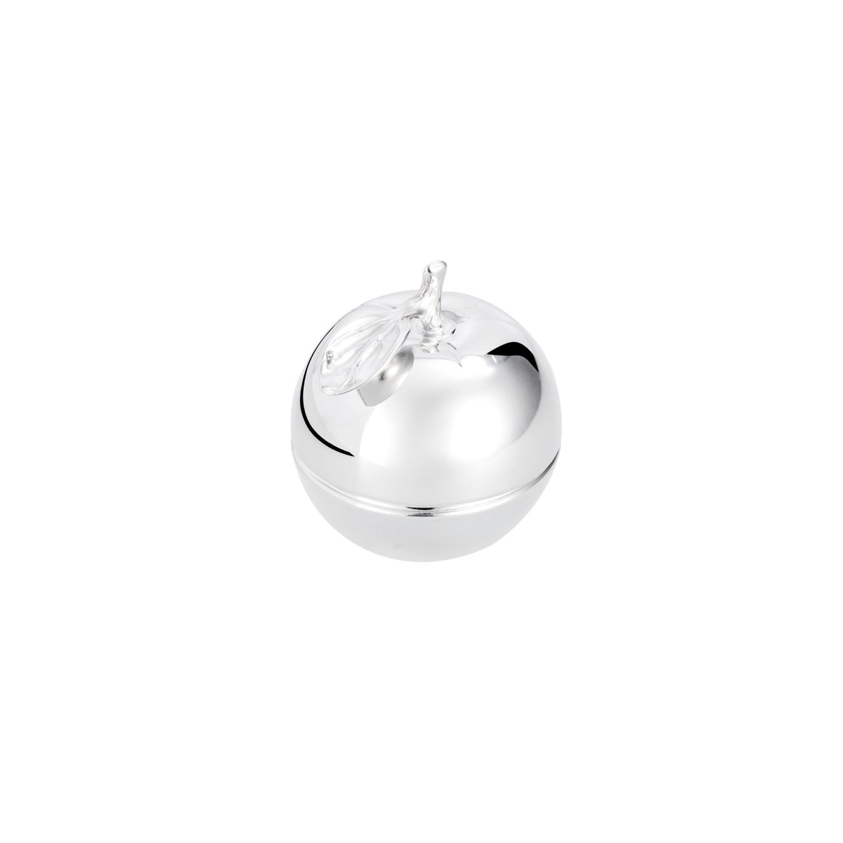 Christofle Bonbonnière Silver-Plated Apple Trinket Box on a white background
