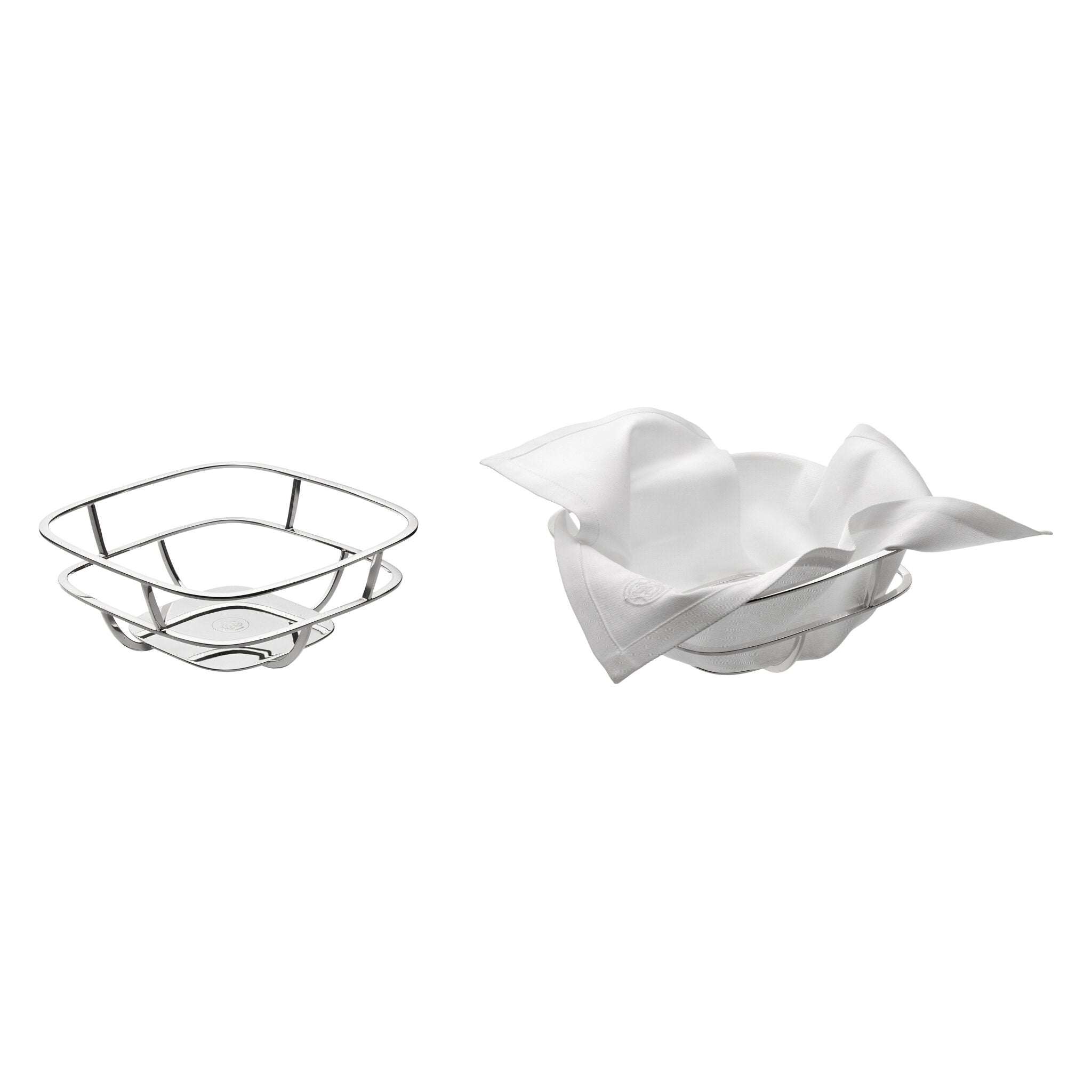 Christofle Silver Time Silver-Plated Bread Basket with Napkins — additional view