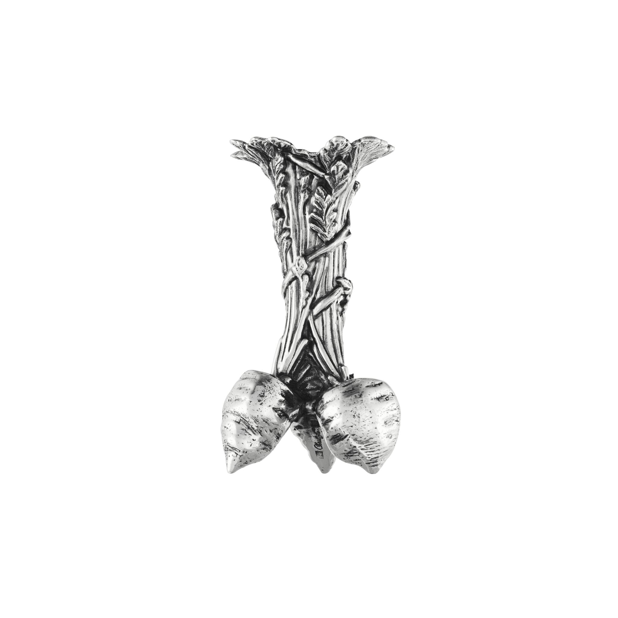 Christofle Silver-Plated Carrot Bunch Shape Vase in silver-plate on a white background