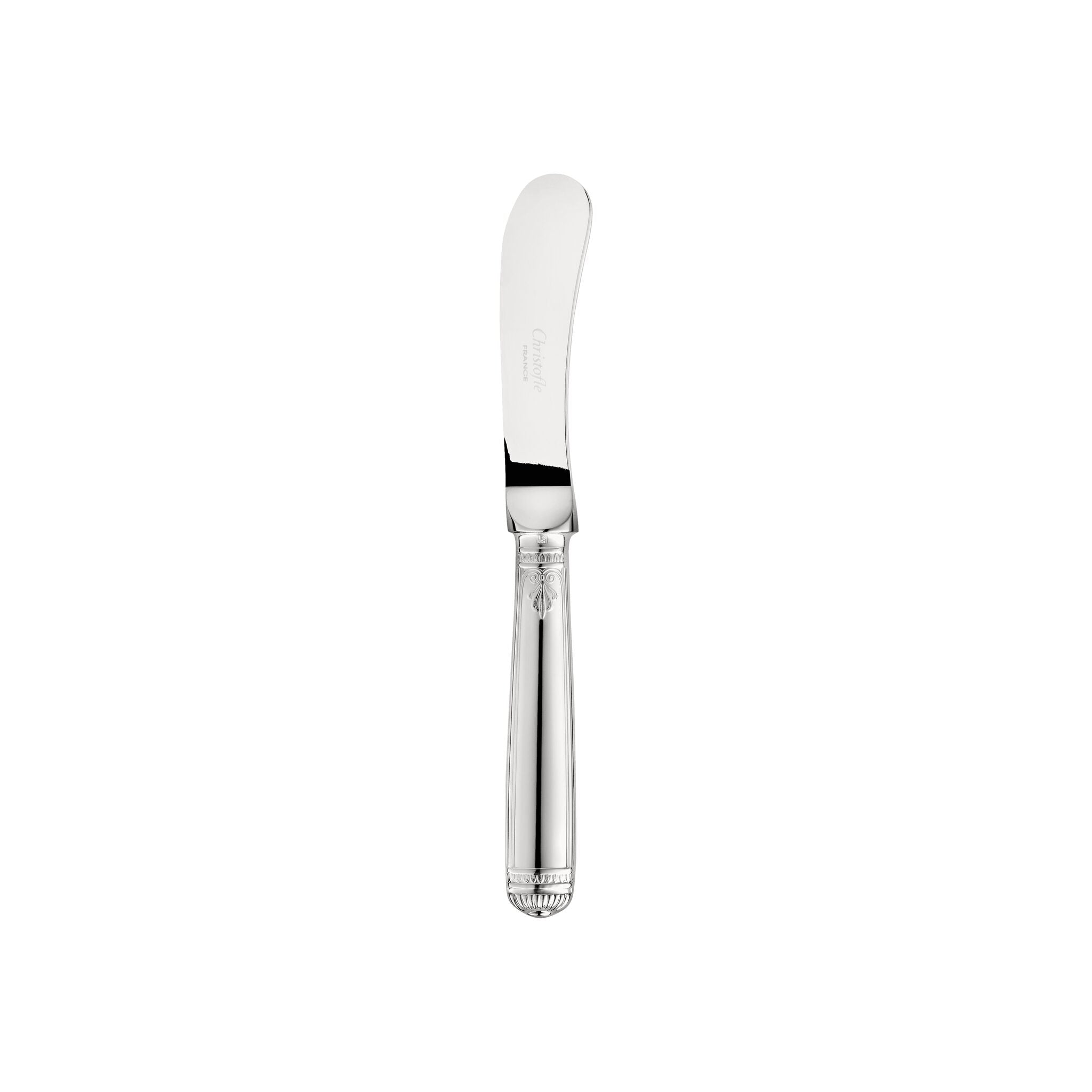 Christofle Malmaison Silver-Plated Butter Knife in silver-plate on a white background