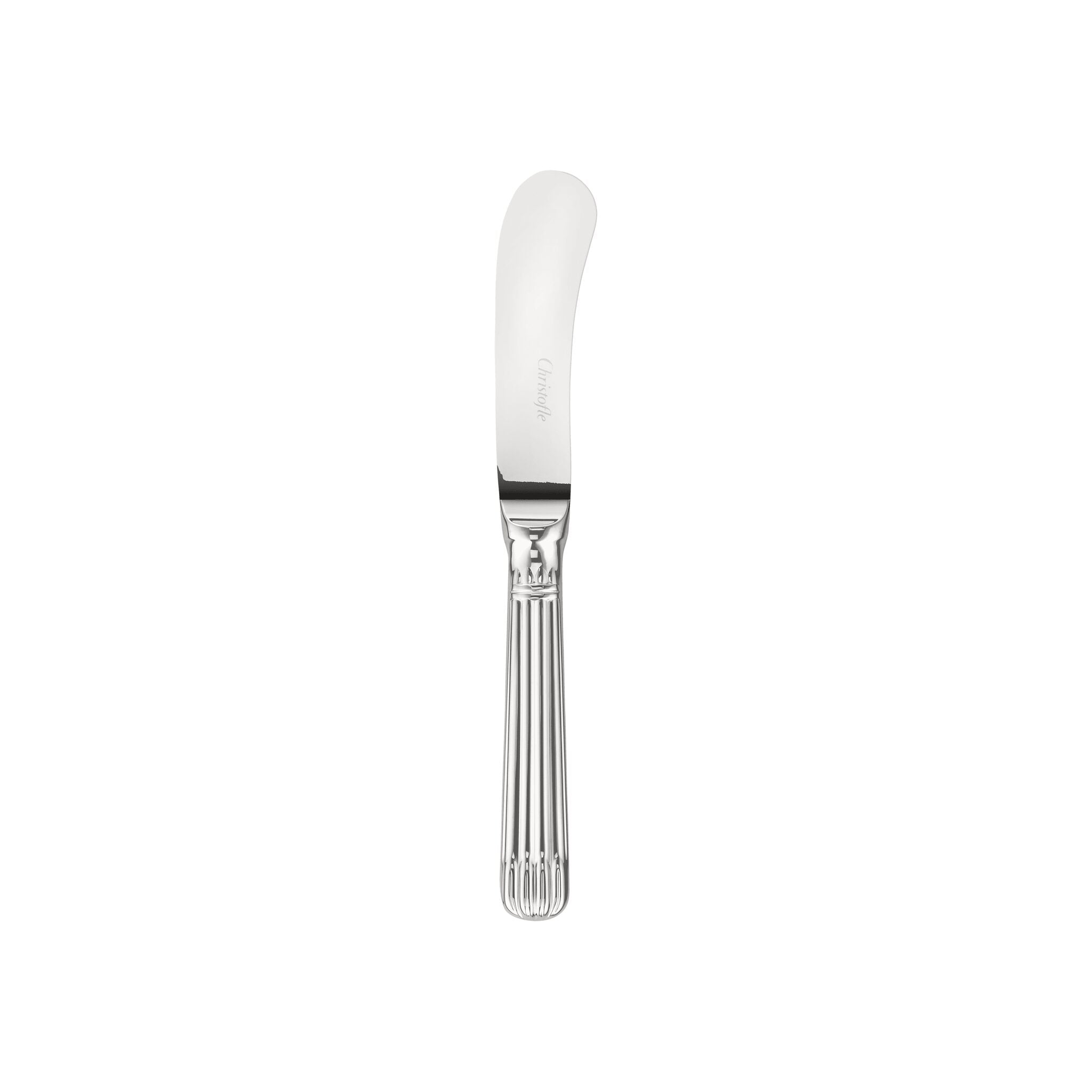 Christofle Osiris Stainless Steel Butter Spreader in stainless steel on a white background