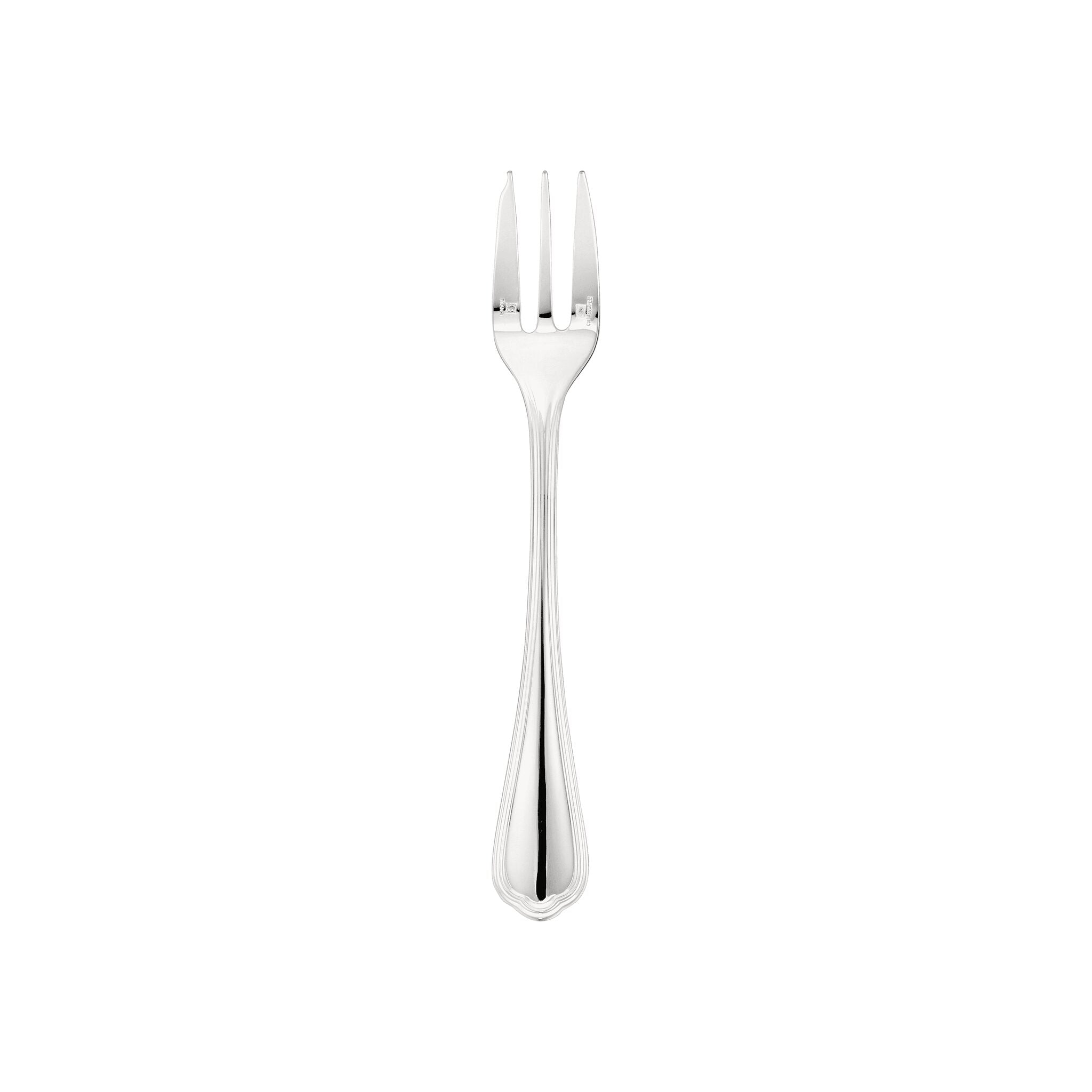 Christofle Spatours Silver-Plated Cake Fork in silver-plate on a white background