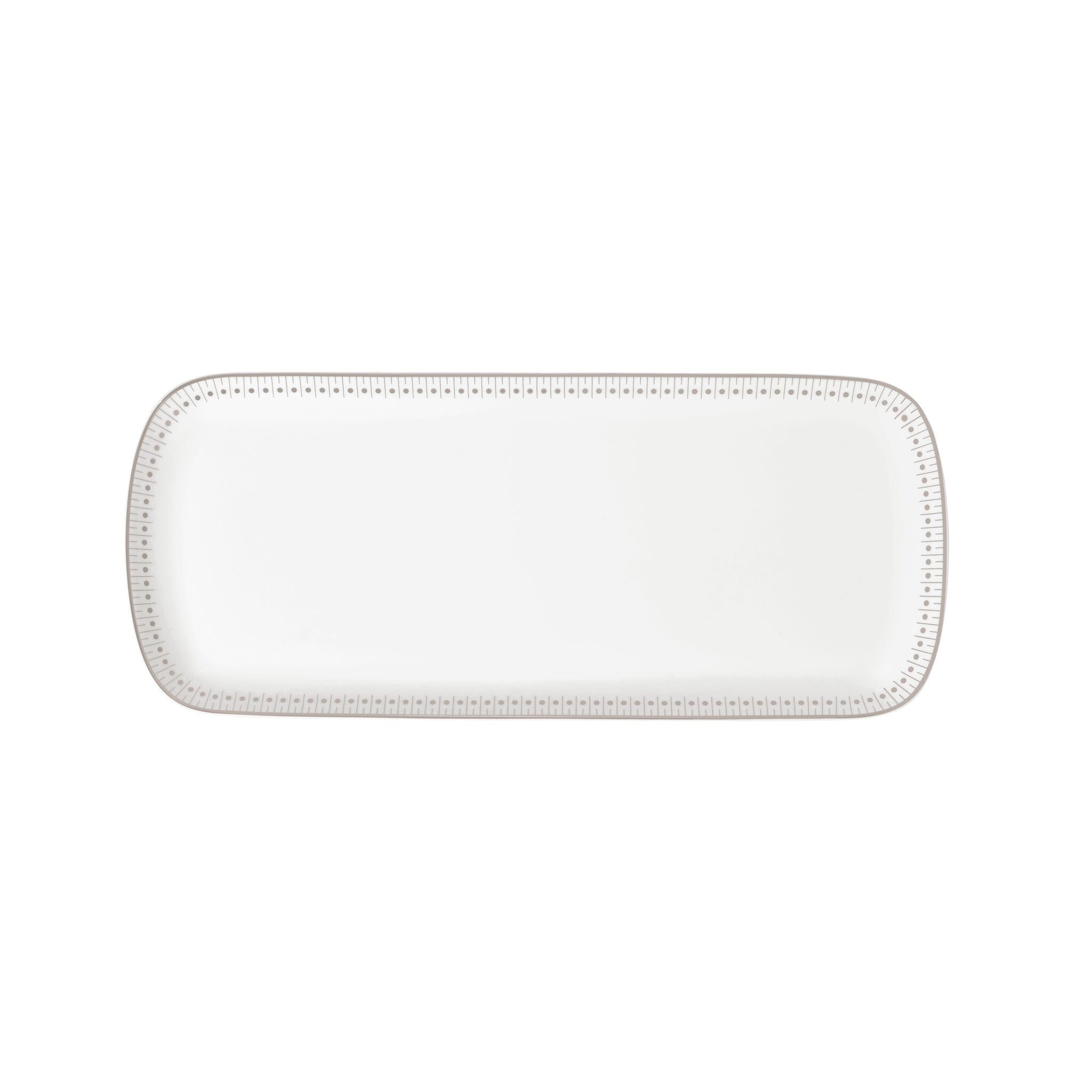 Christofle Malmaison Platinum Finish Porcelain Cake Platter - 15 X 6 in in porcelain on a white background