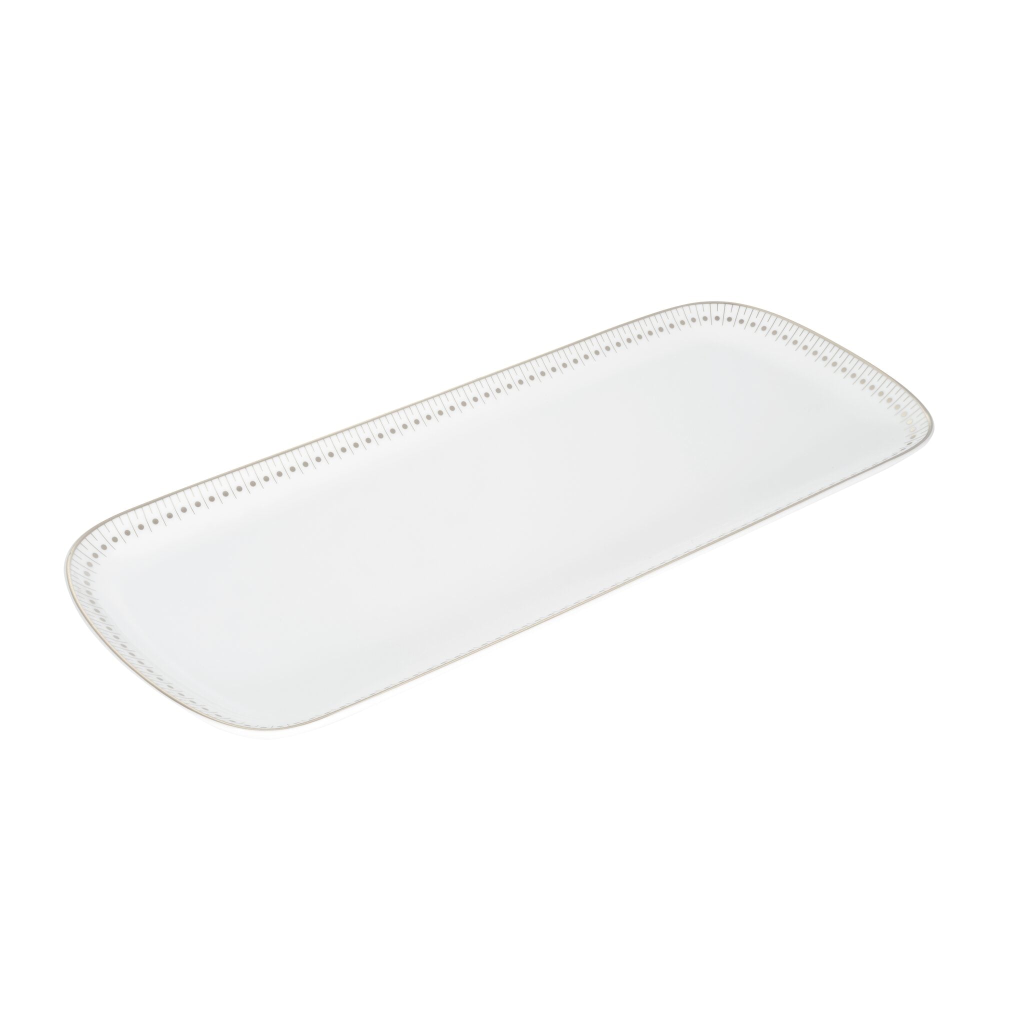 Christofle Malmaison Platinum Finish Porcelain Cake Platter - 15 X 6 in — additional view