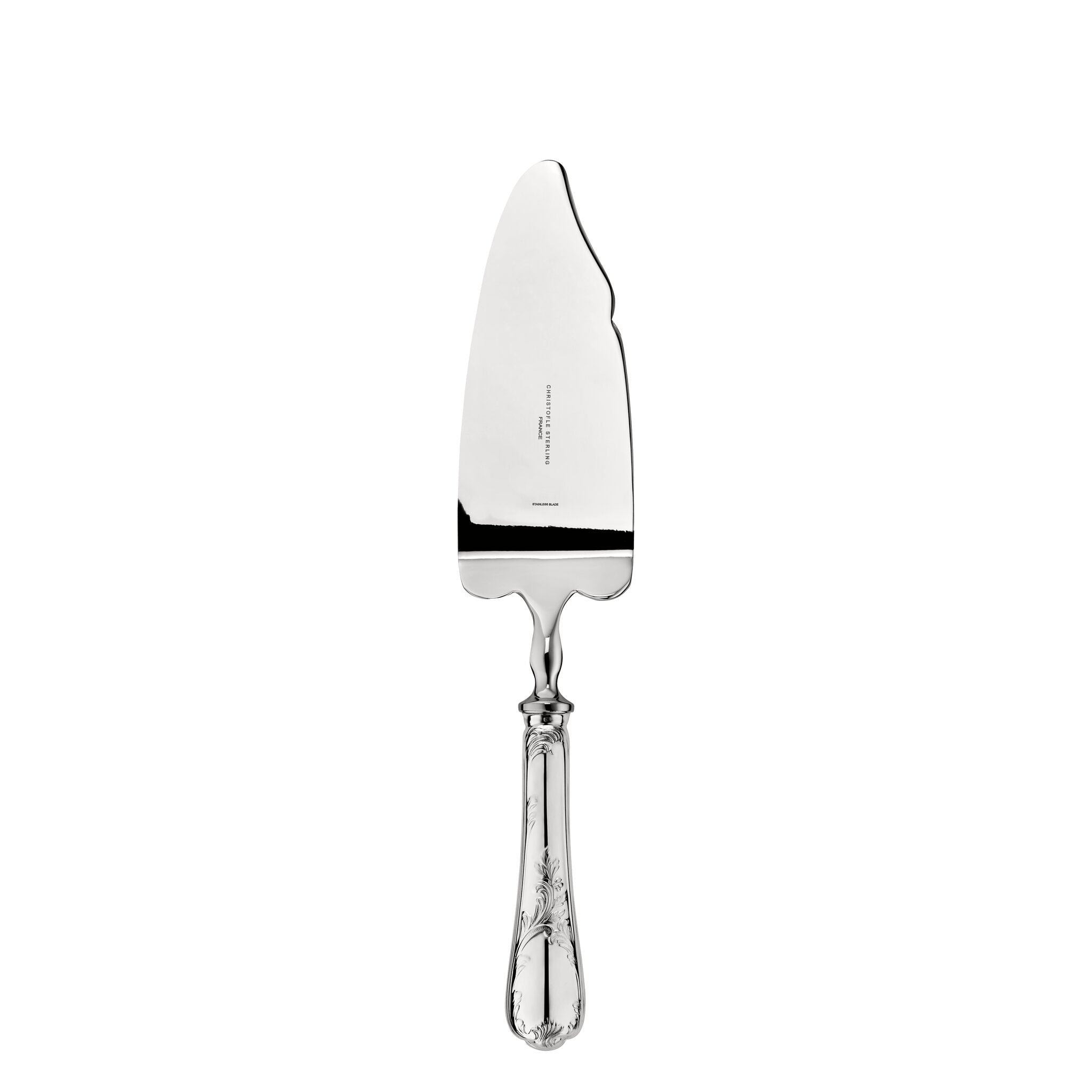 Christofle Marly Sterling Silver Cake Server in sterling silver on a white background