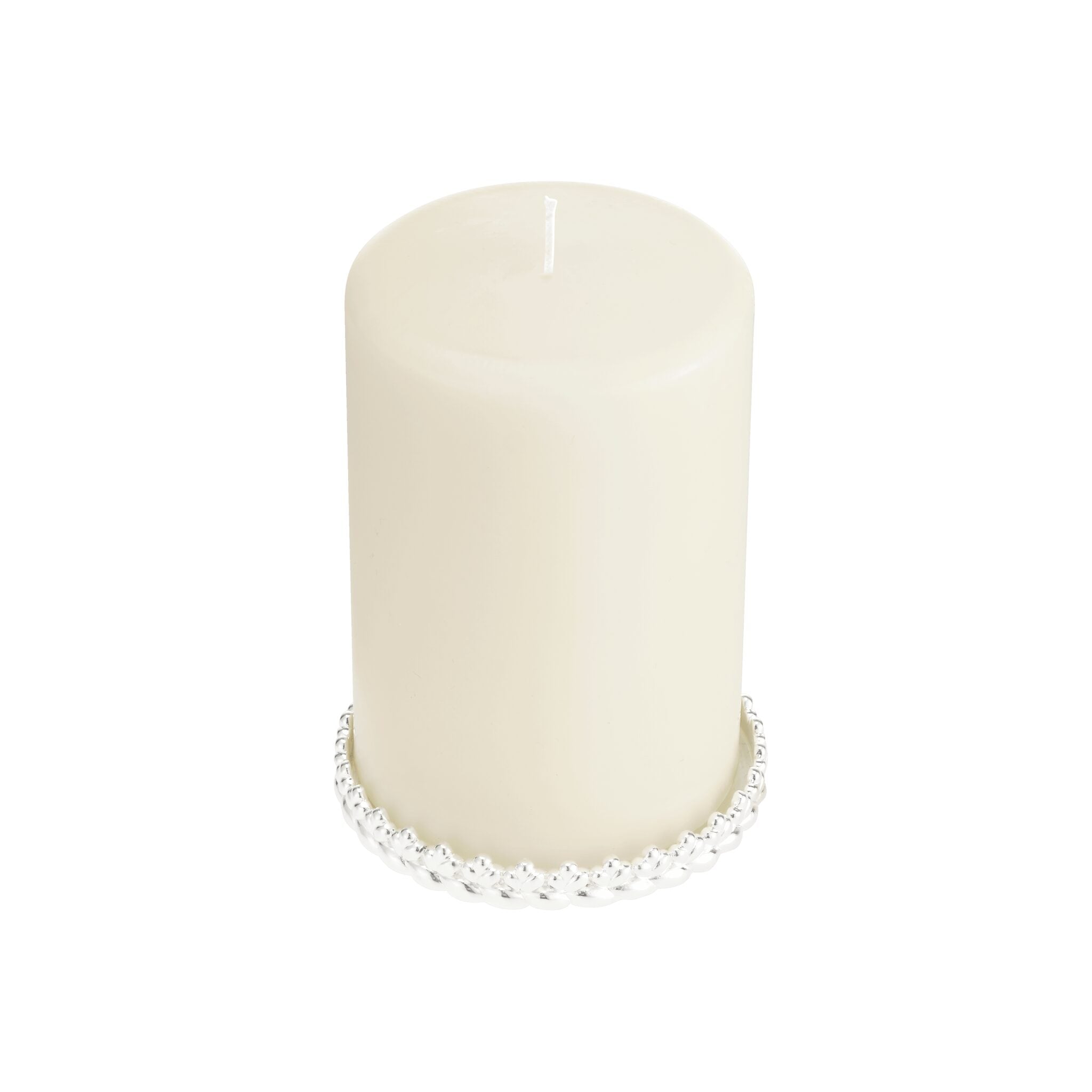 Christofle Babylone Silver-Plated Candle Holder in silver-plate on a white background