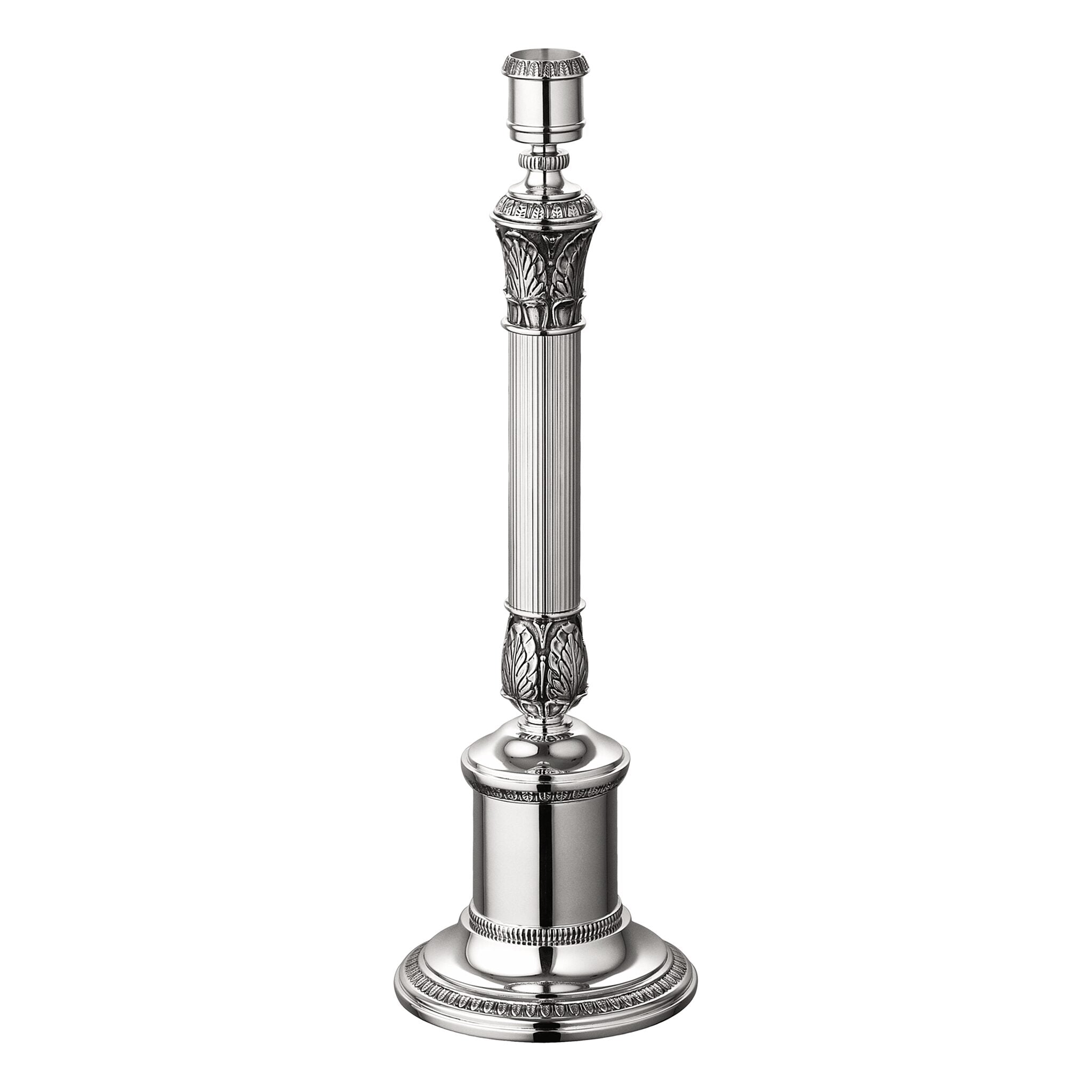 Christofle Malmaison Silver-Plated Candlestick in silver-plate on a white background