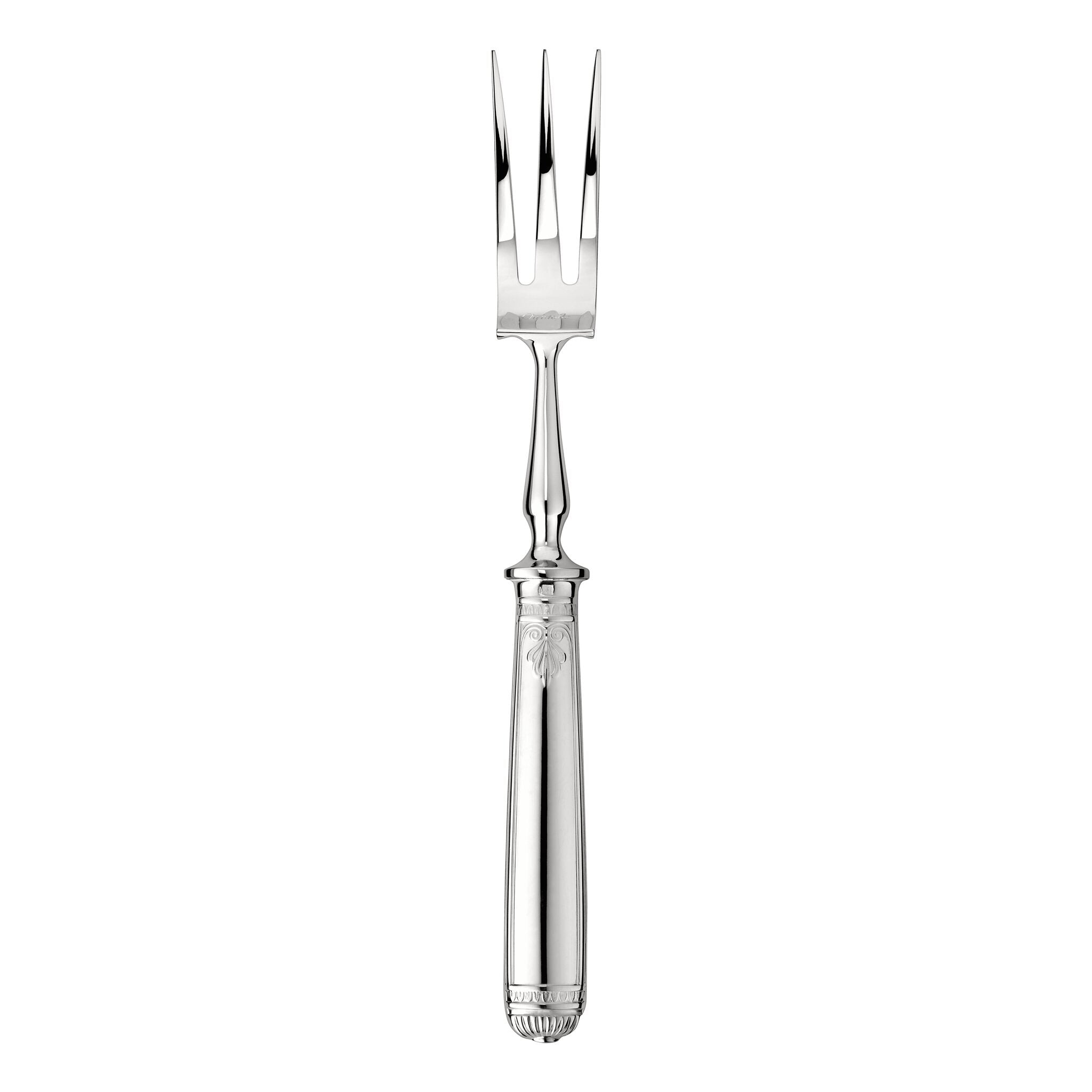 Christofle Malmaison Silver-Plated Carving Fork in silver-plate on a white background