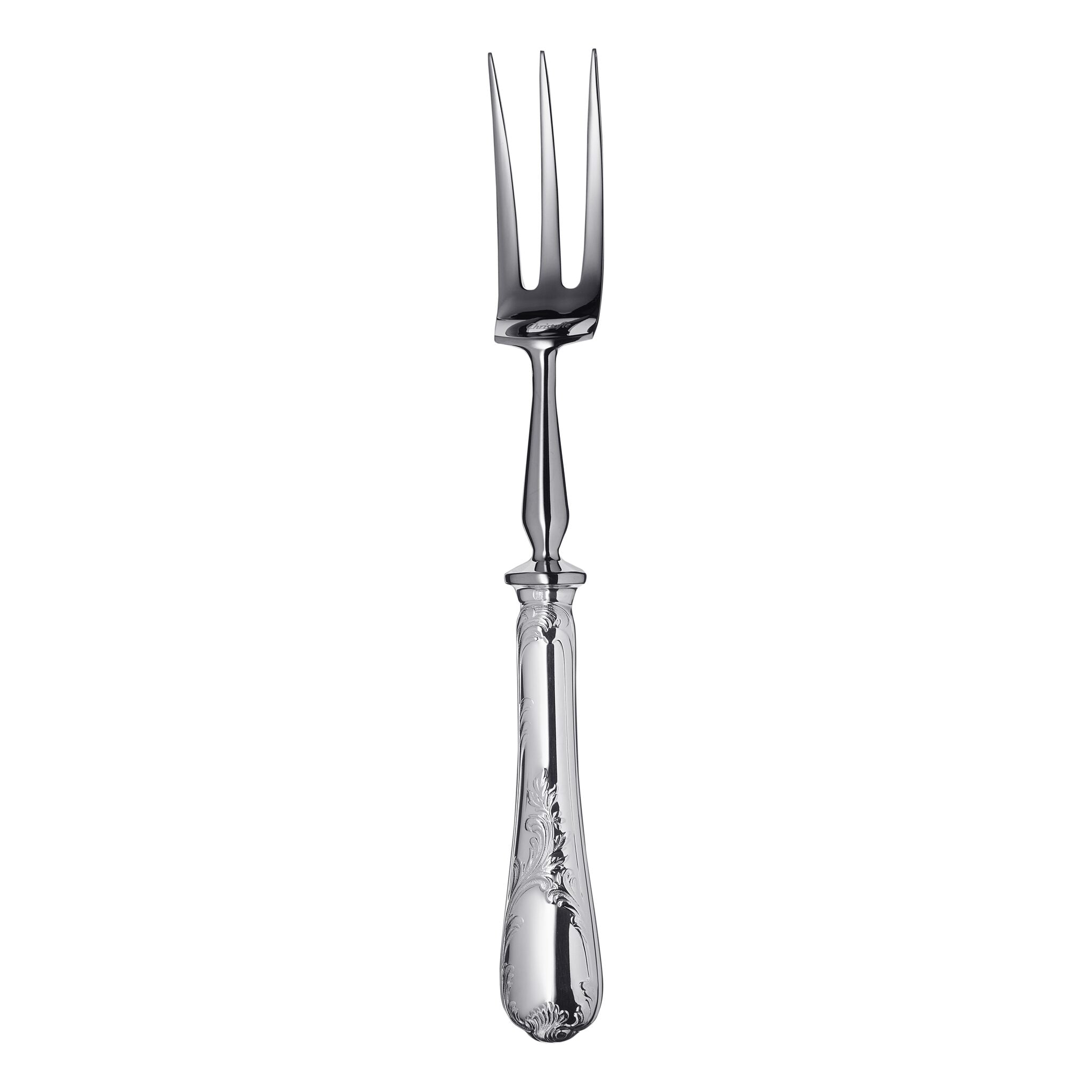 Christofle Marly Silver-Plated Carving Fork in silver-plate on a white background