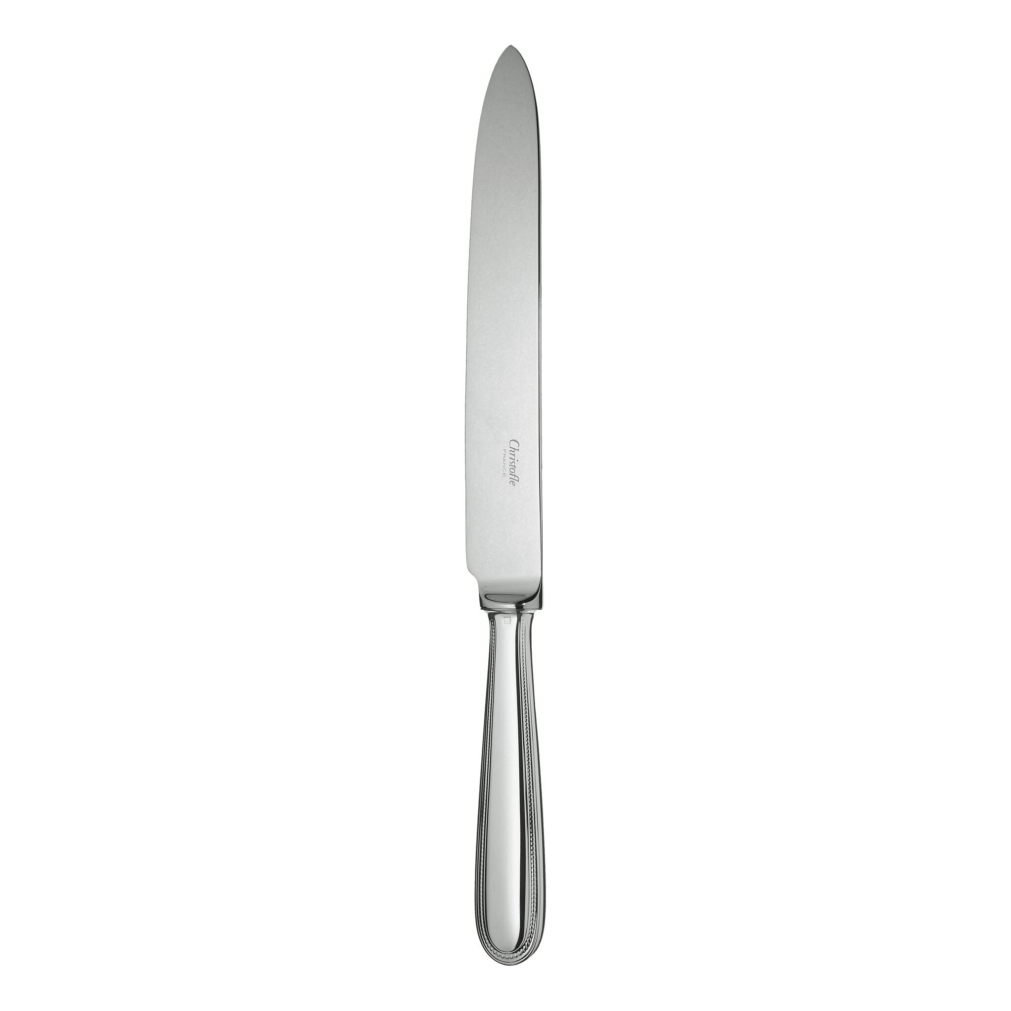 Christofle Perles Silver-Plated Carving Knife in silver-plate on a white background