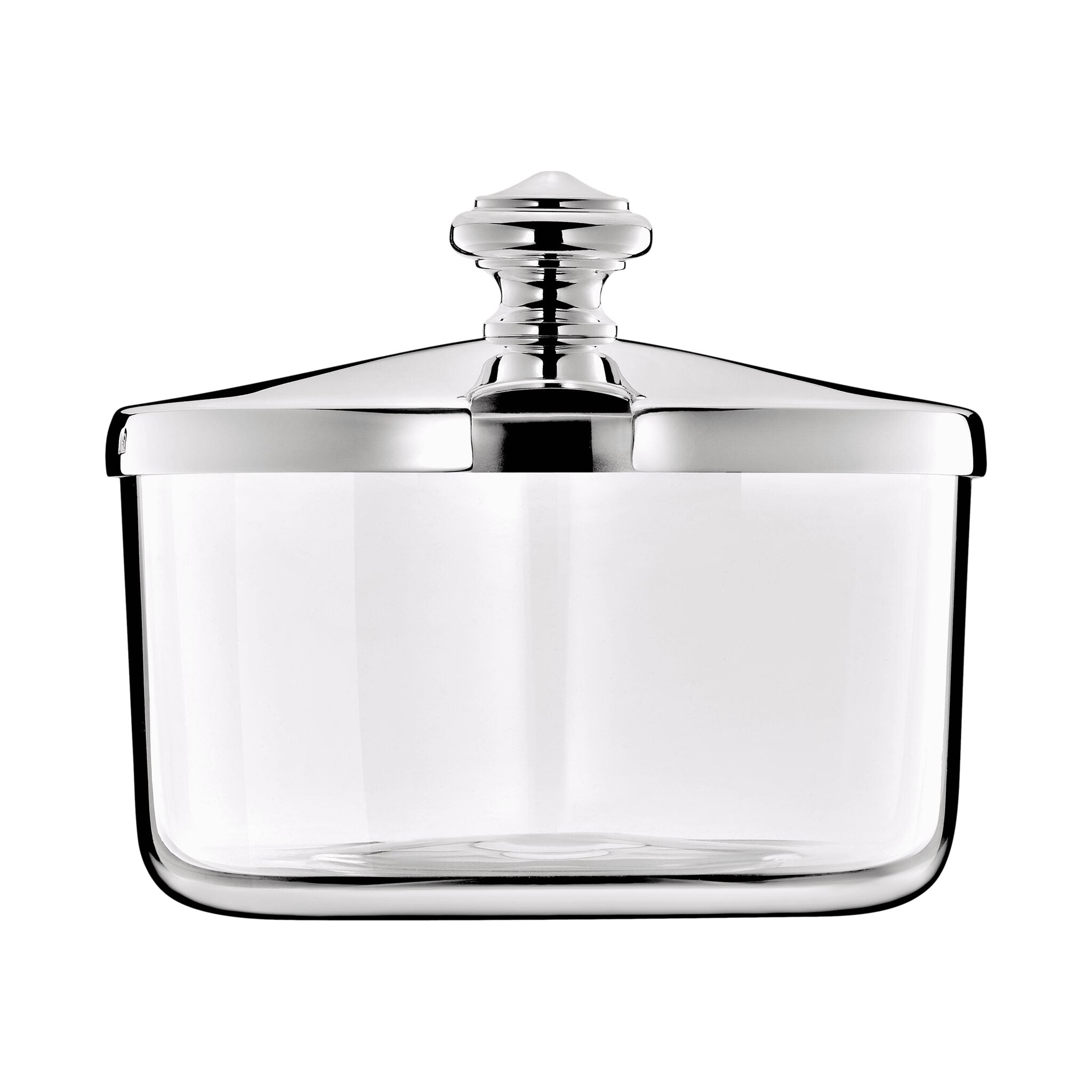 Christofle Albi Silver-Plated Lidded Cheese/Condiment Dish in silver-plate on a white background