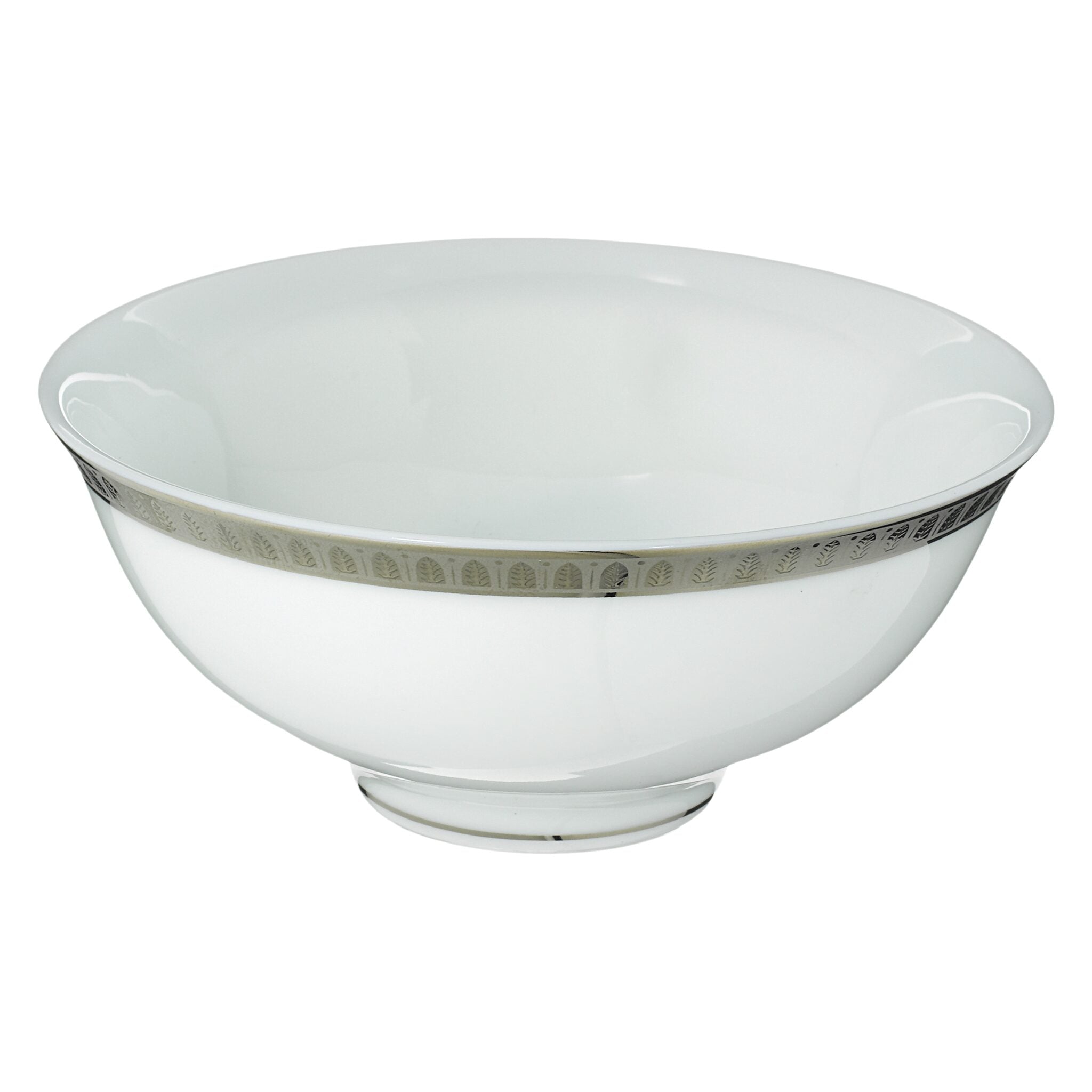 Christofle Malmaison Porcelain Chinese Soup Bowl Platinum Finish — additional view