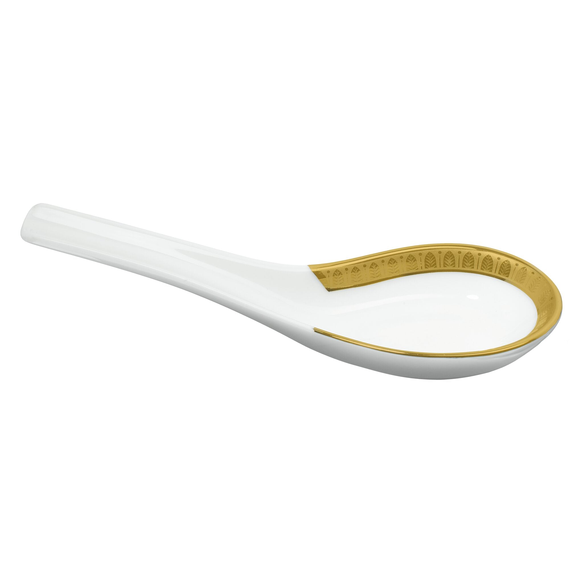 Christofle Chinese Spoon Malmaison Porcelain in porcelain on a white background