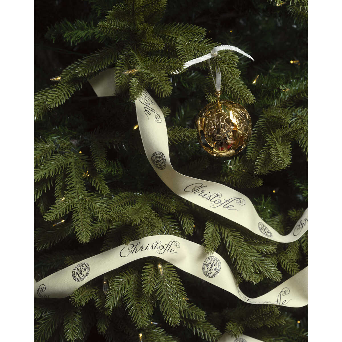 Christofle Sous le Sapin Gold-Tone Gilded Metal 2026 Edition Christmas Ornament, view 2