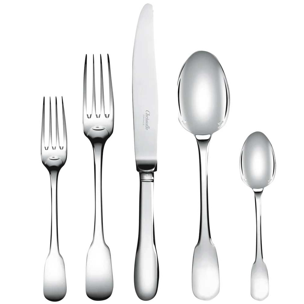 Christofle Cluny sterling silver table fork, standard spoon, table knife, salad fork, tea spoon