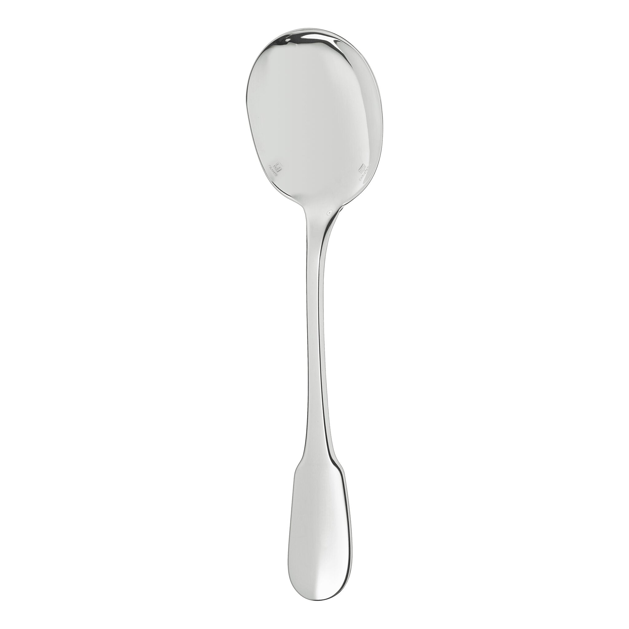 Christofle Cluny Silver-Plated Cream Soup Spoon in silver-plate on a white background
