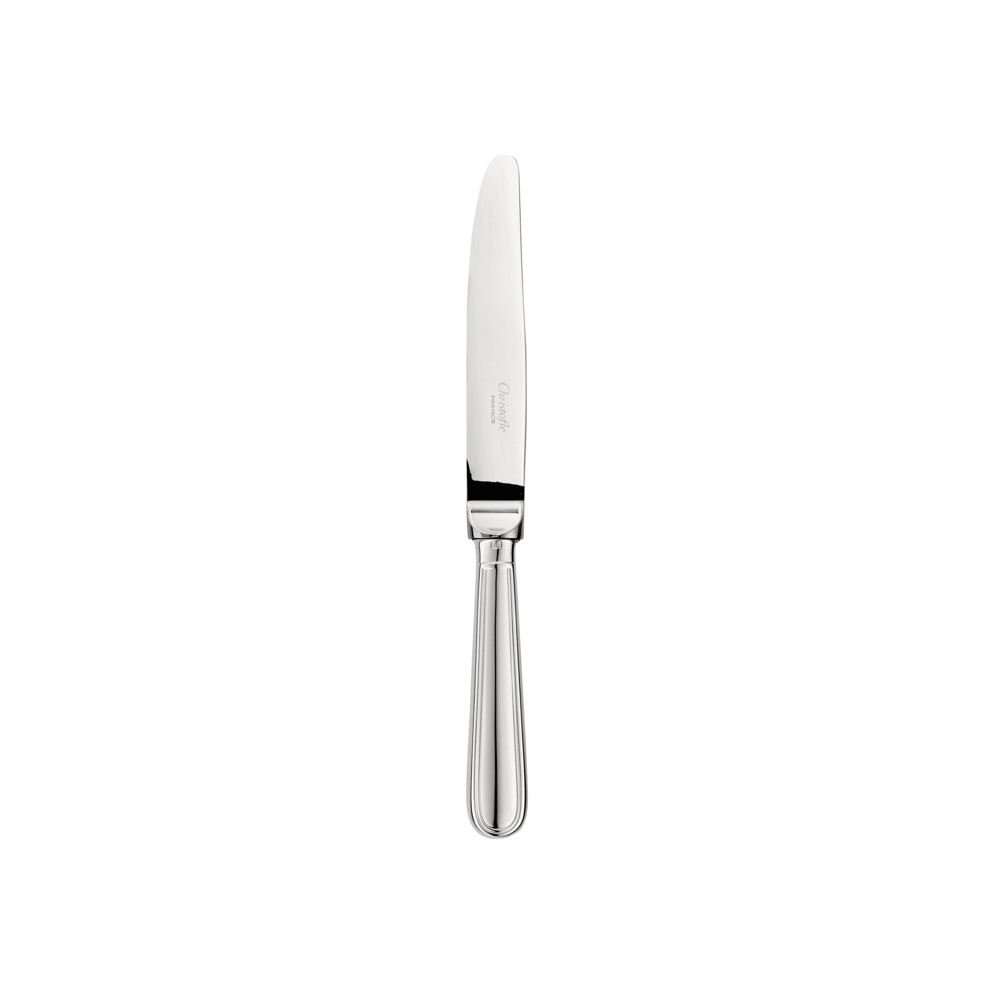 Christofle Albi Silver-Plated Dessert Knife in silver-plate on a white background