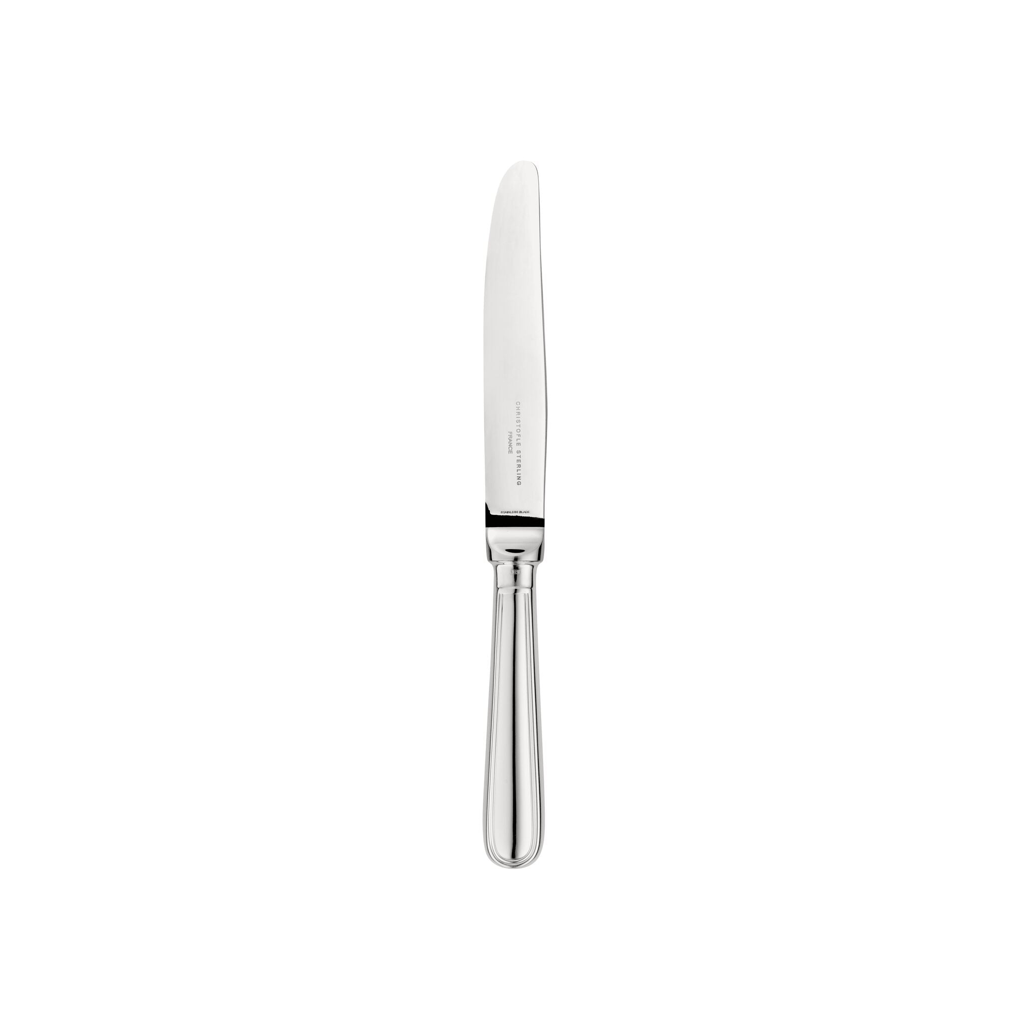 Christofle Albi Sterling Silver Dessert Knife in sterling silver on a white background