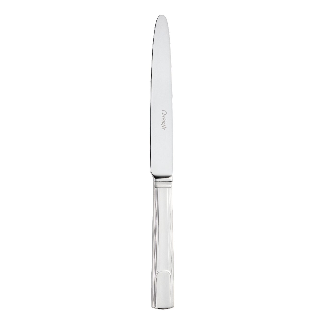 Christofle Hudson Stainless Steel Dessert Knife in stainless steel on a white background