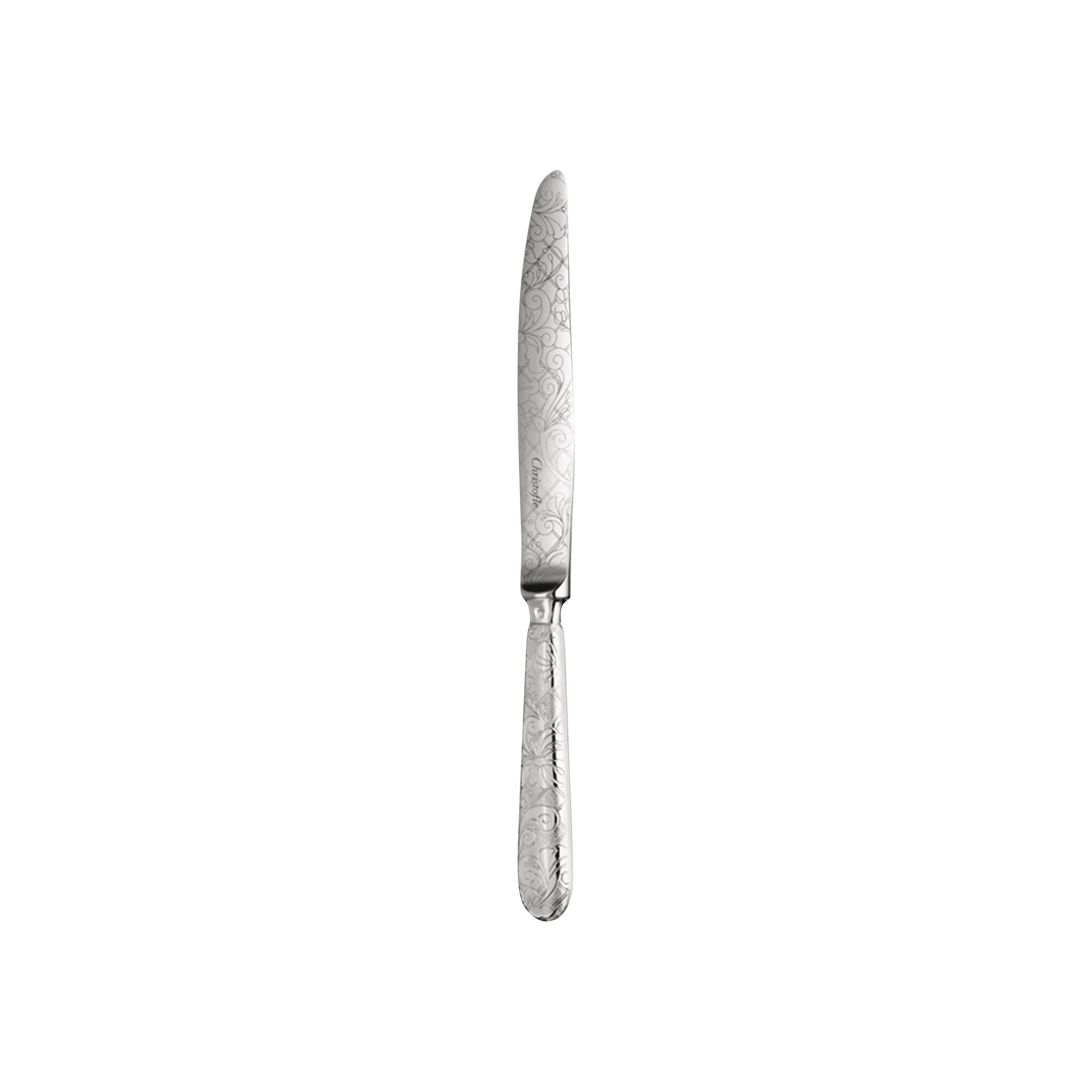 Christofle Jardin d'Eden Sterling Silver Dessert Knife in sterling silver on a white background