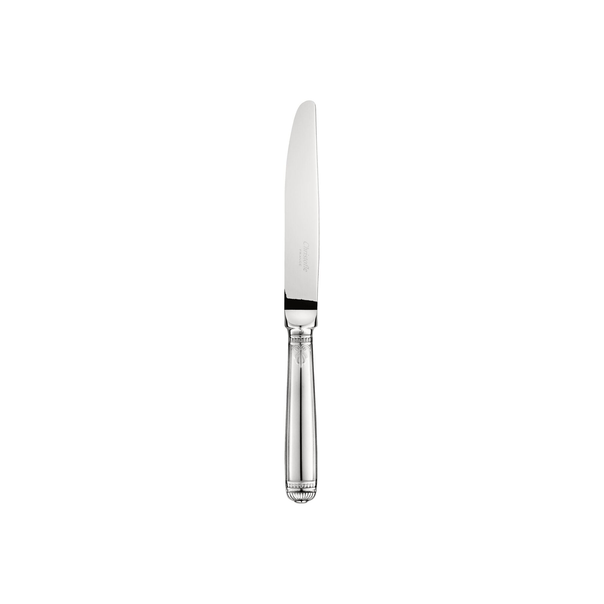 Christofle Malmaison Silver-Plated Dessert Knife in silver-plate on a white background