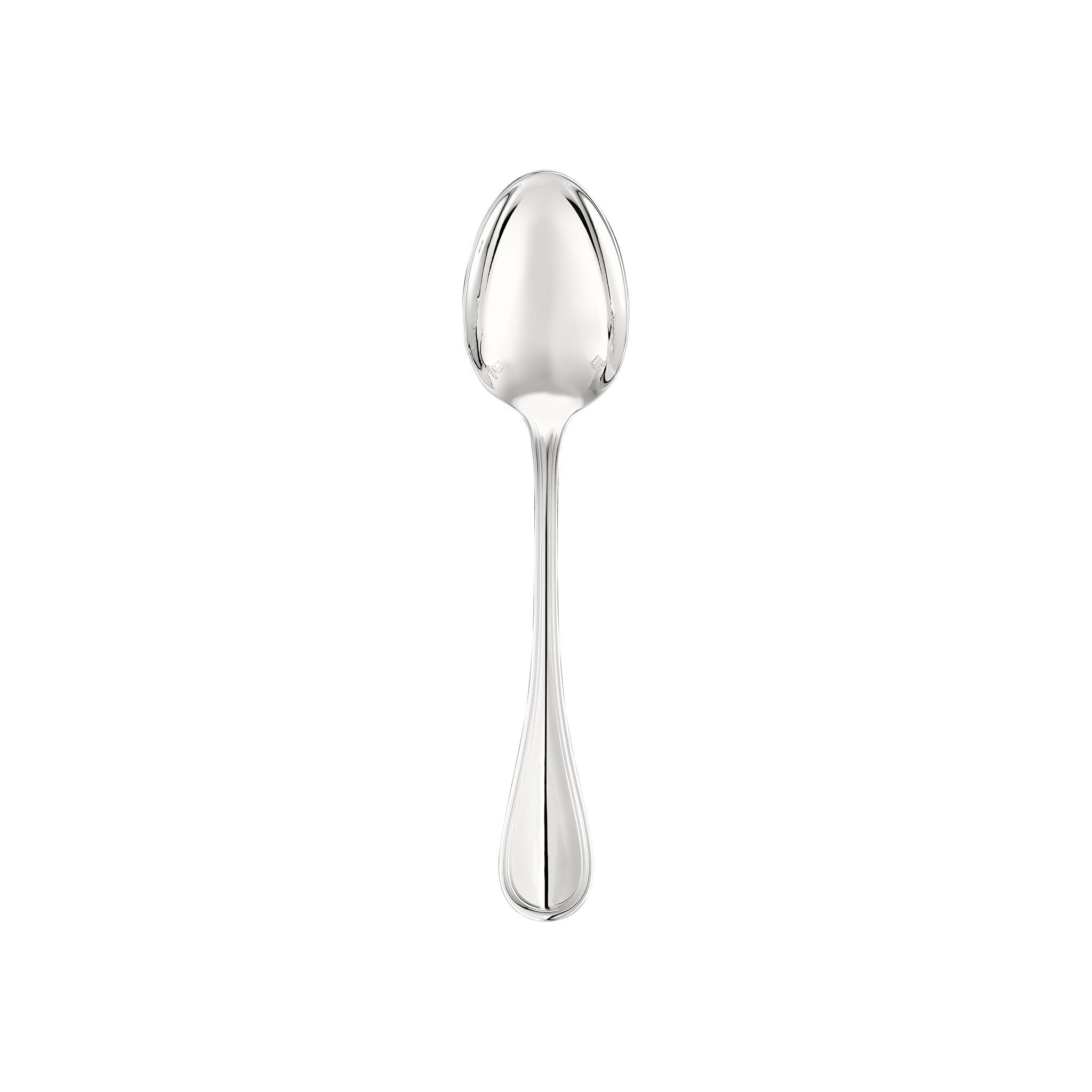 Christofle Albi Silver-Plated Dessert Spoon in silver-plate on a white background
