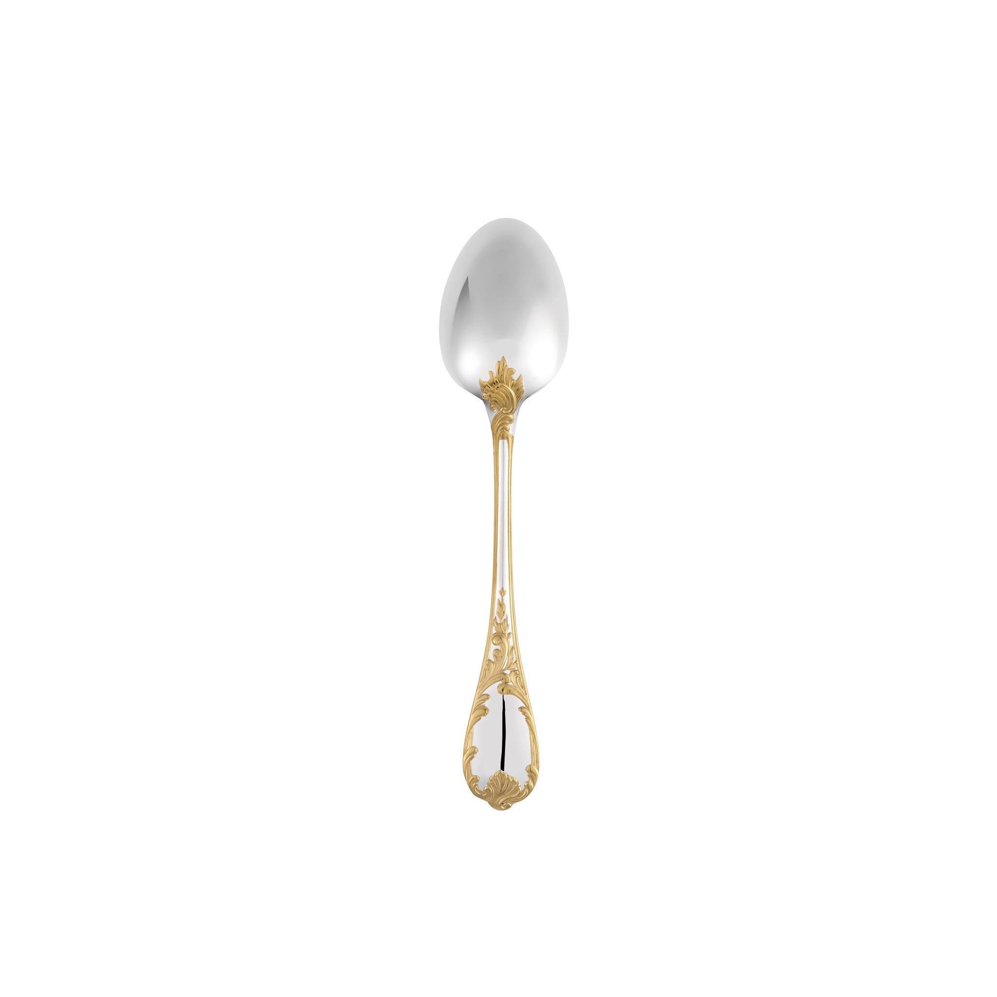 Christofle Dessert Spoon Silver Plated - Partial Gilding in silver-plate on a white background