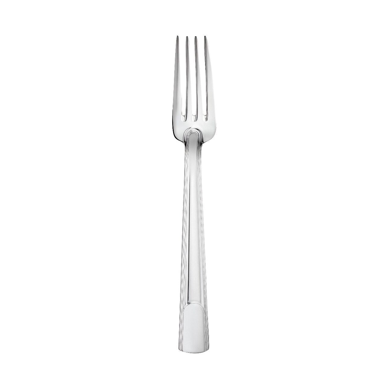 Christofle Hudson Stainless Steel Dinner Fork in stainless steel on a white background