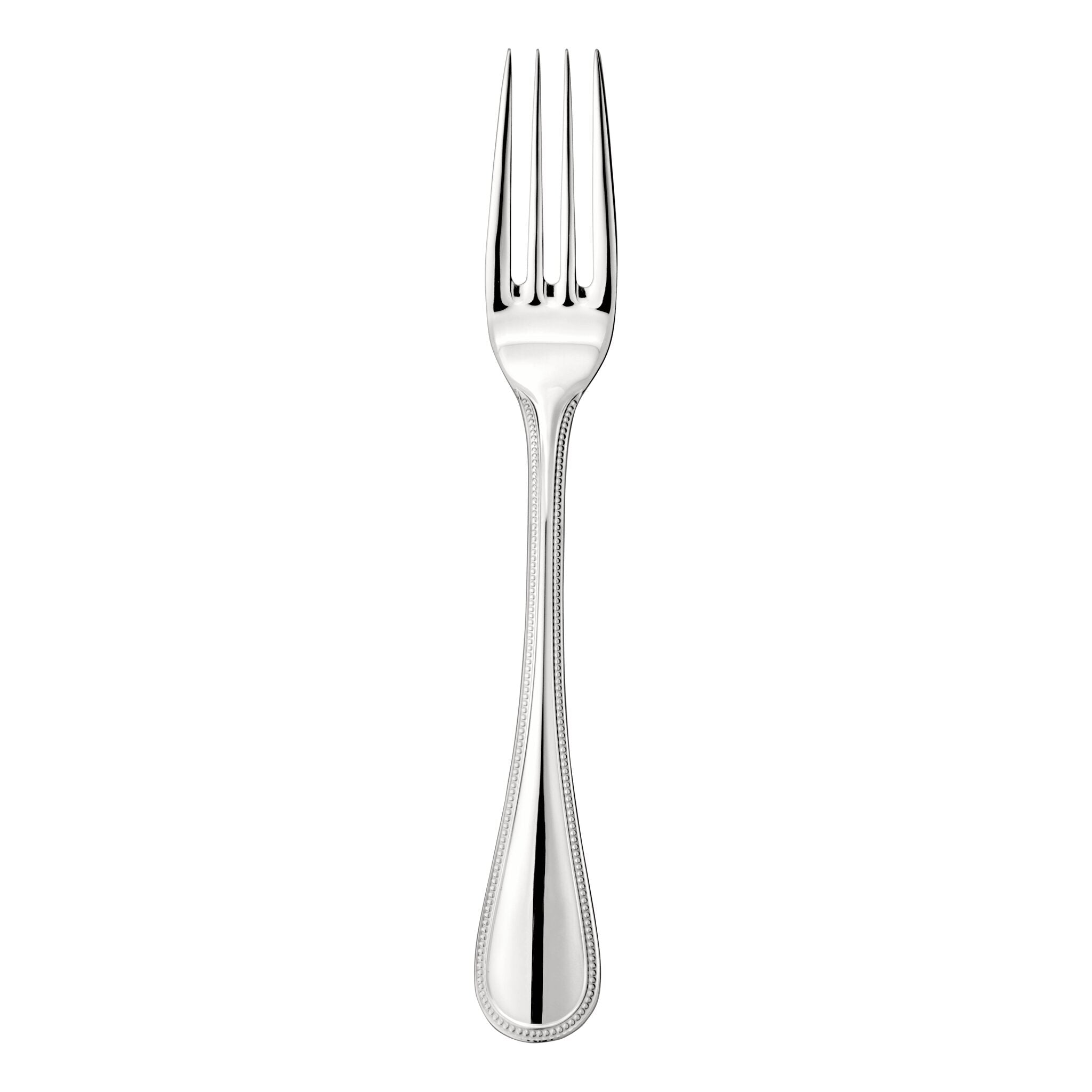 Christofle Stainless Steel Dinner Fork in stainless steel on a white background