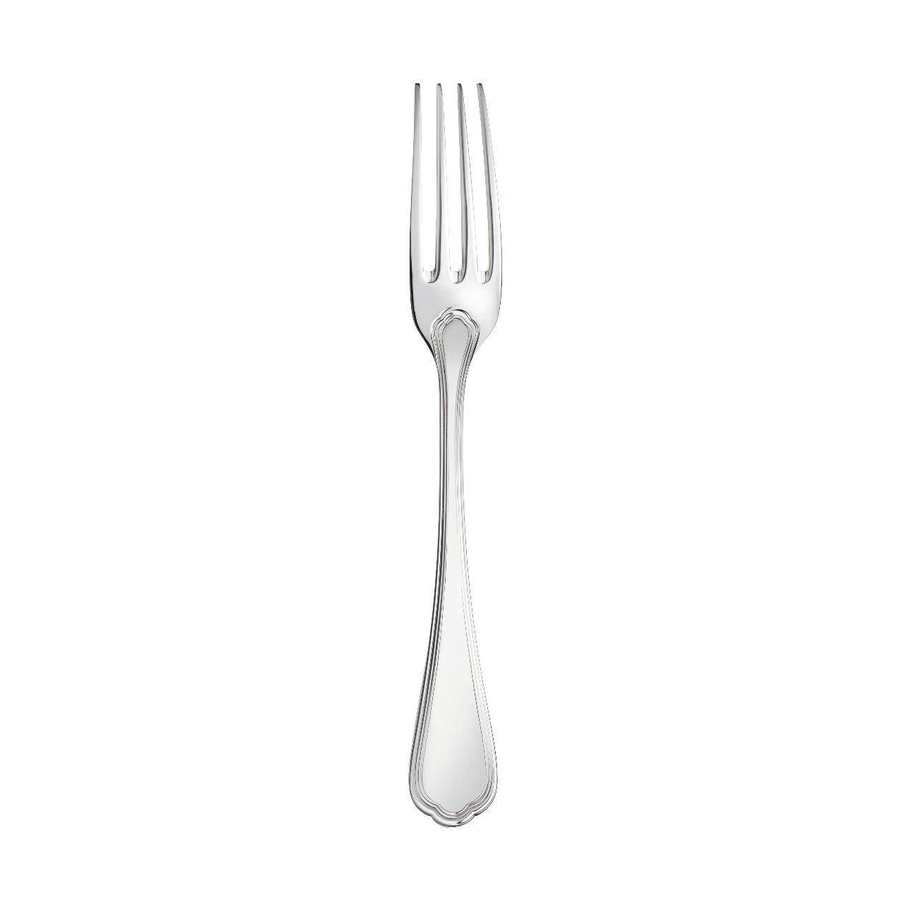 Christofle Spatours Silver-Plated Dinner Fork in silver-plate on a white background