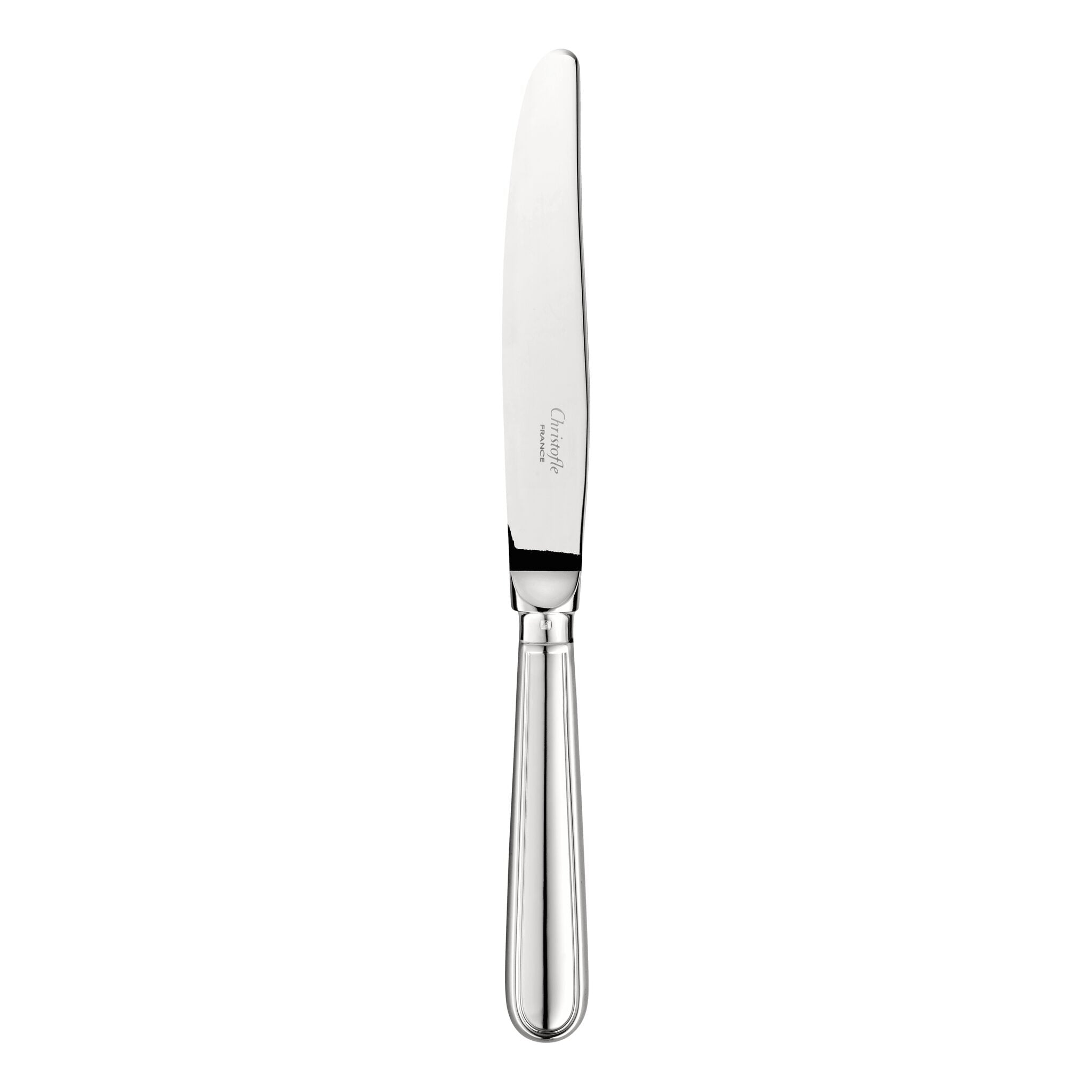 Christofle Albi Silver-Plated Dinner Knife in silver-plate on a white background