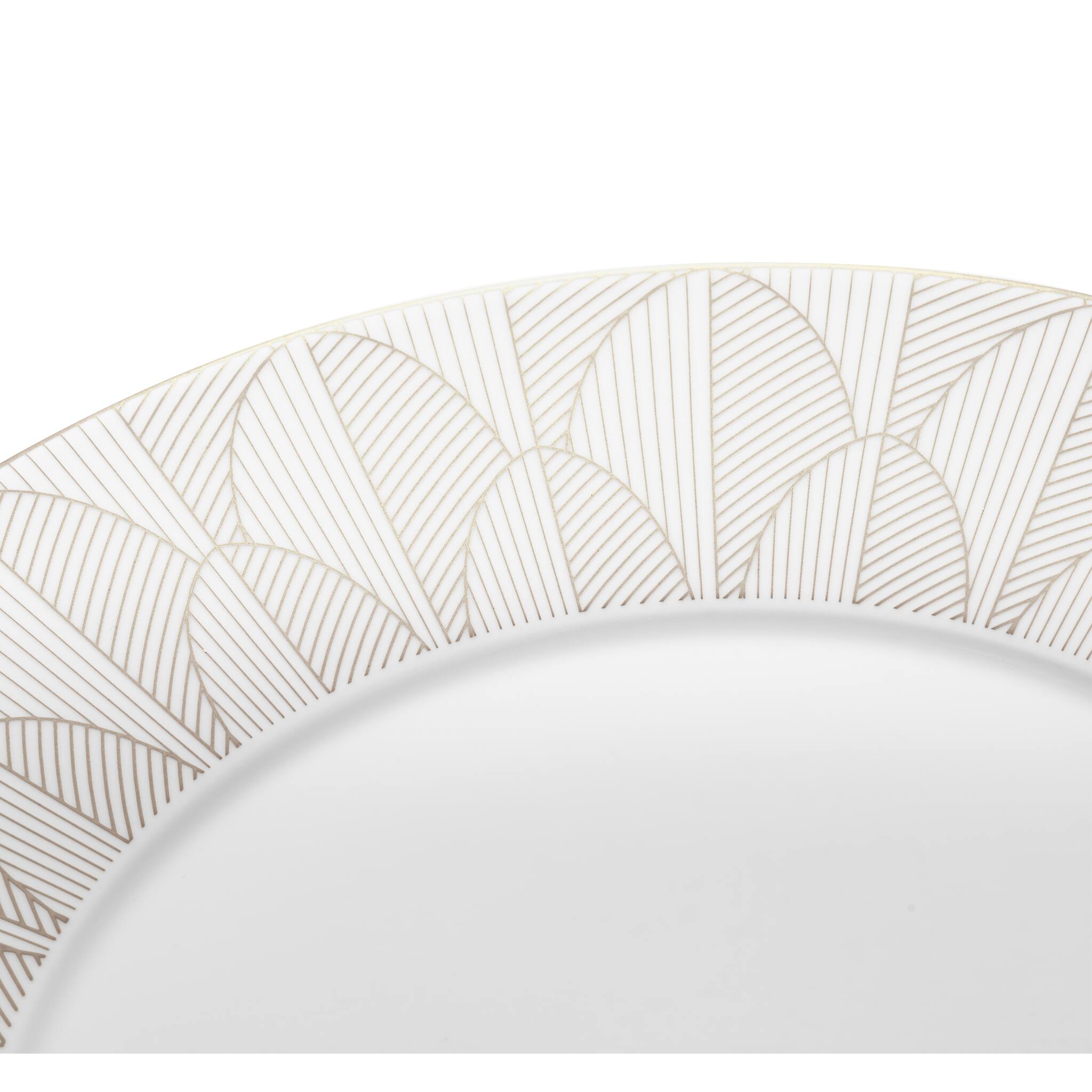 Christofle Malmaison Porcelain Dinner Plate Platinum Finish in porcelain on a white background
