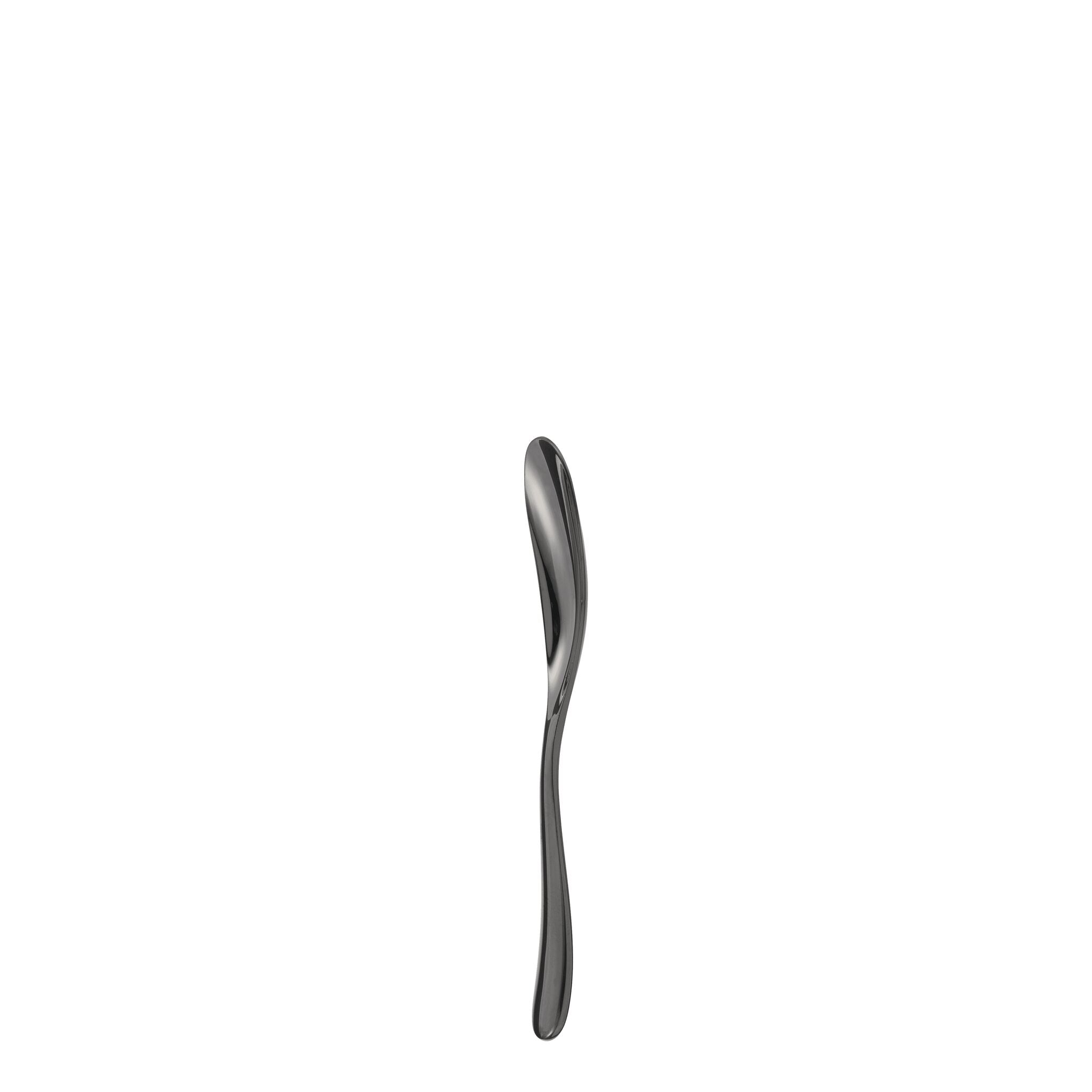 Christofle L'Ame de Christofle Black Stainless Steel Espresso Spoon in stainless steel on a white background