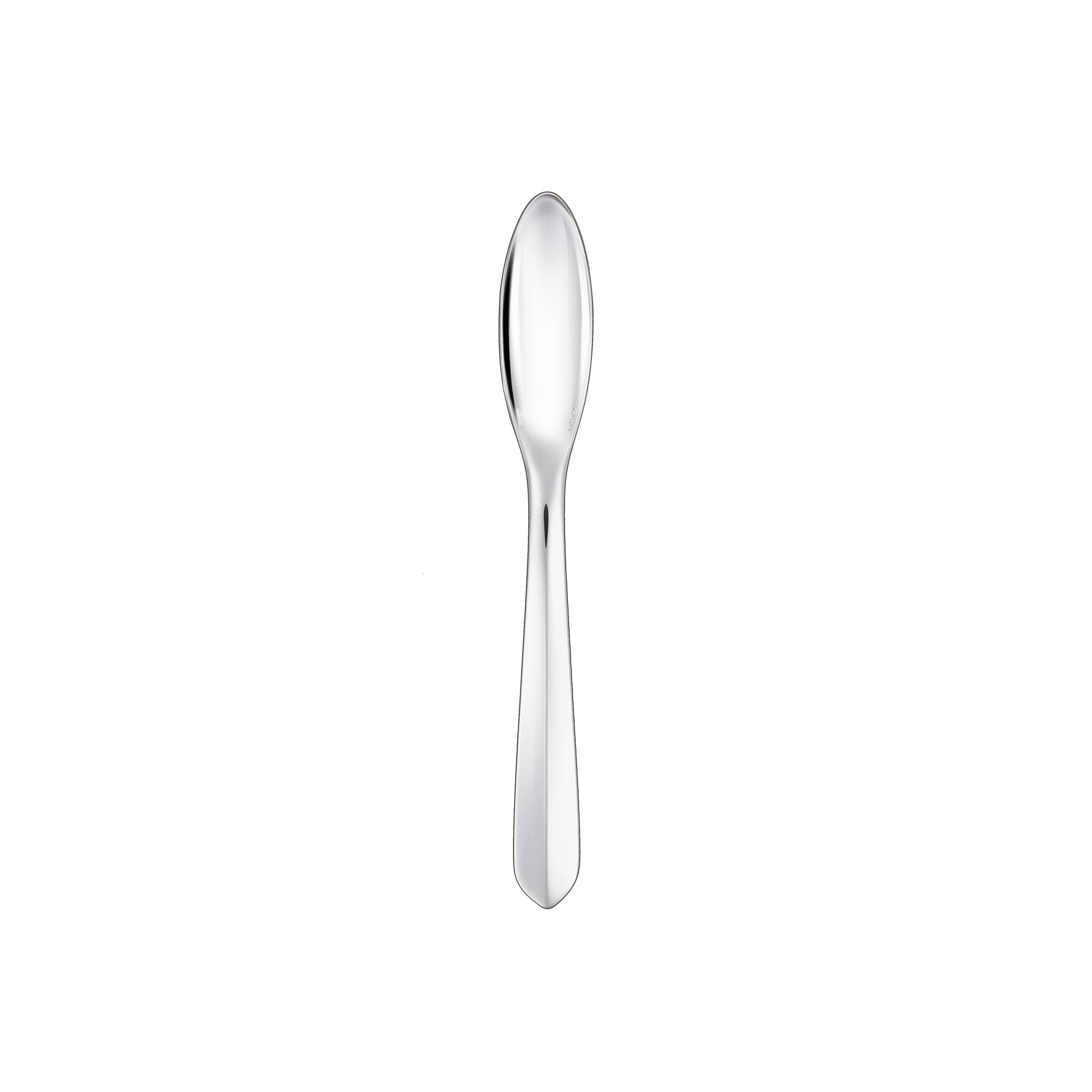 Christofle Infini Silver-Plated Espresso Spoon in silver-plate on a white background