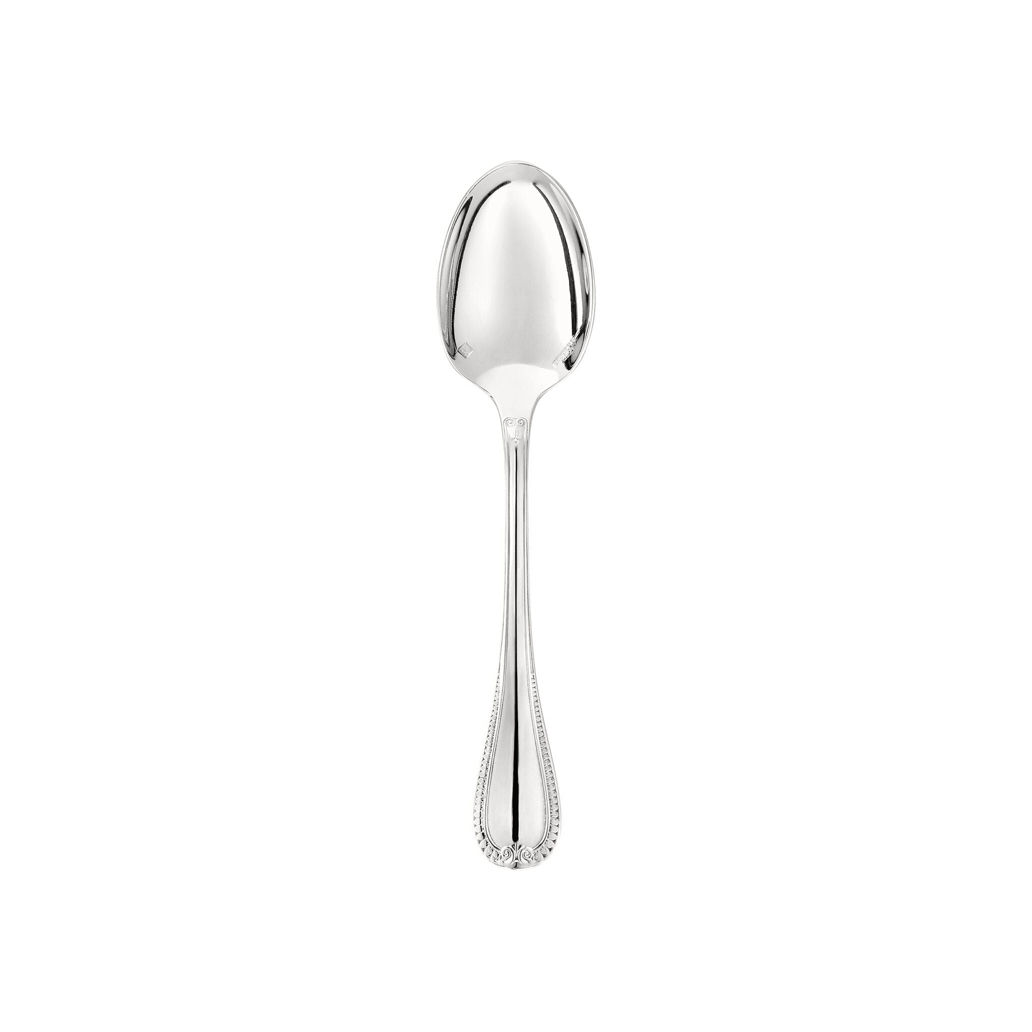Christofle Malmaison Silver-Plated Espresso Spoon in silver-plate on a white background